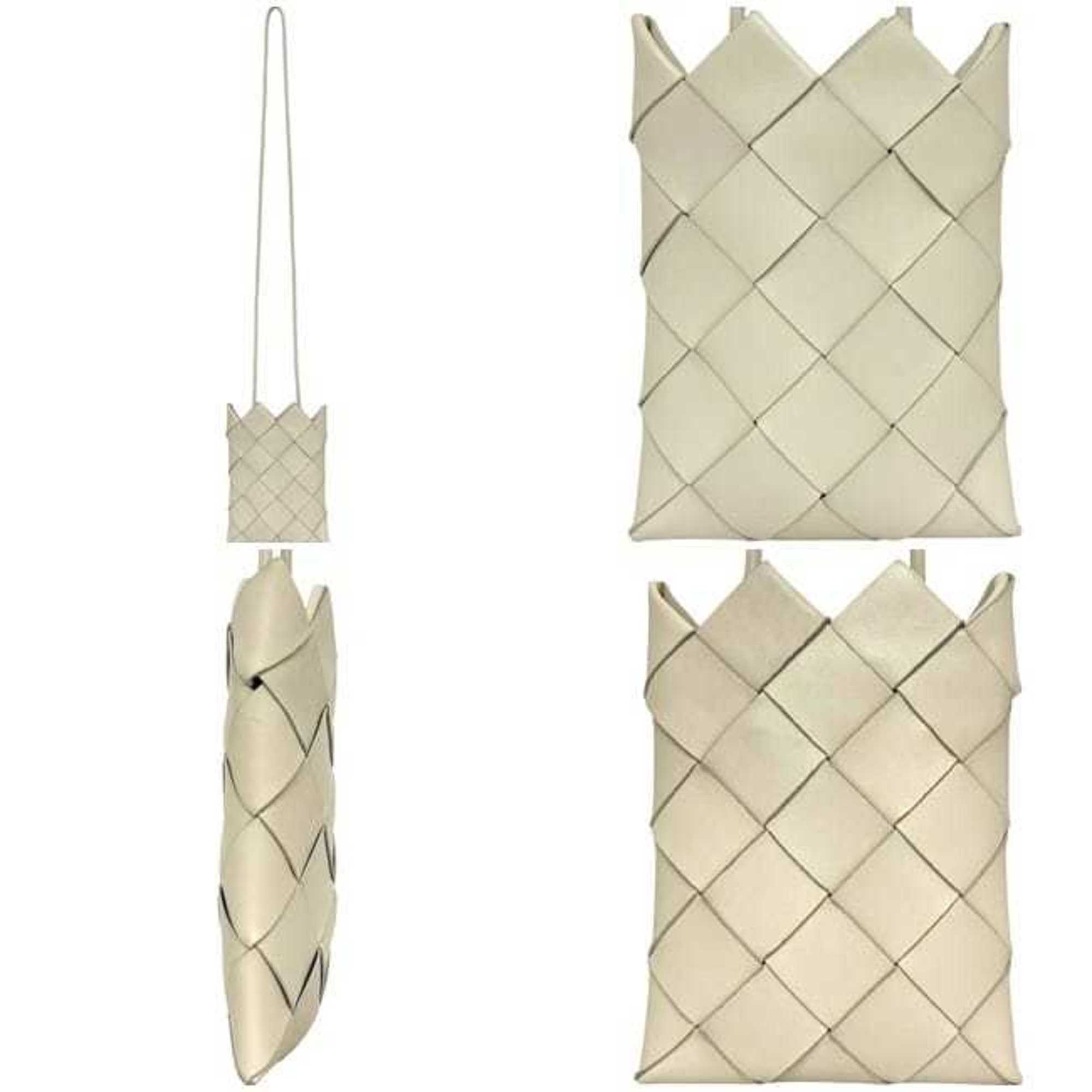 Bottega Veneta Intrecciato White Leather Pochette Shoulder Bag