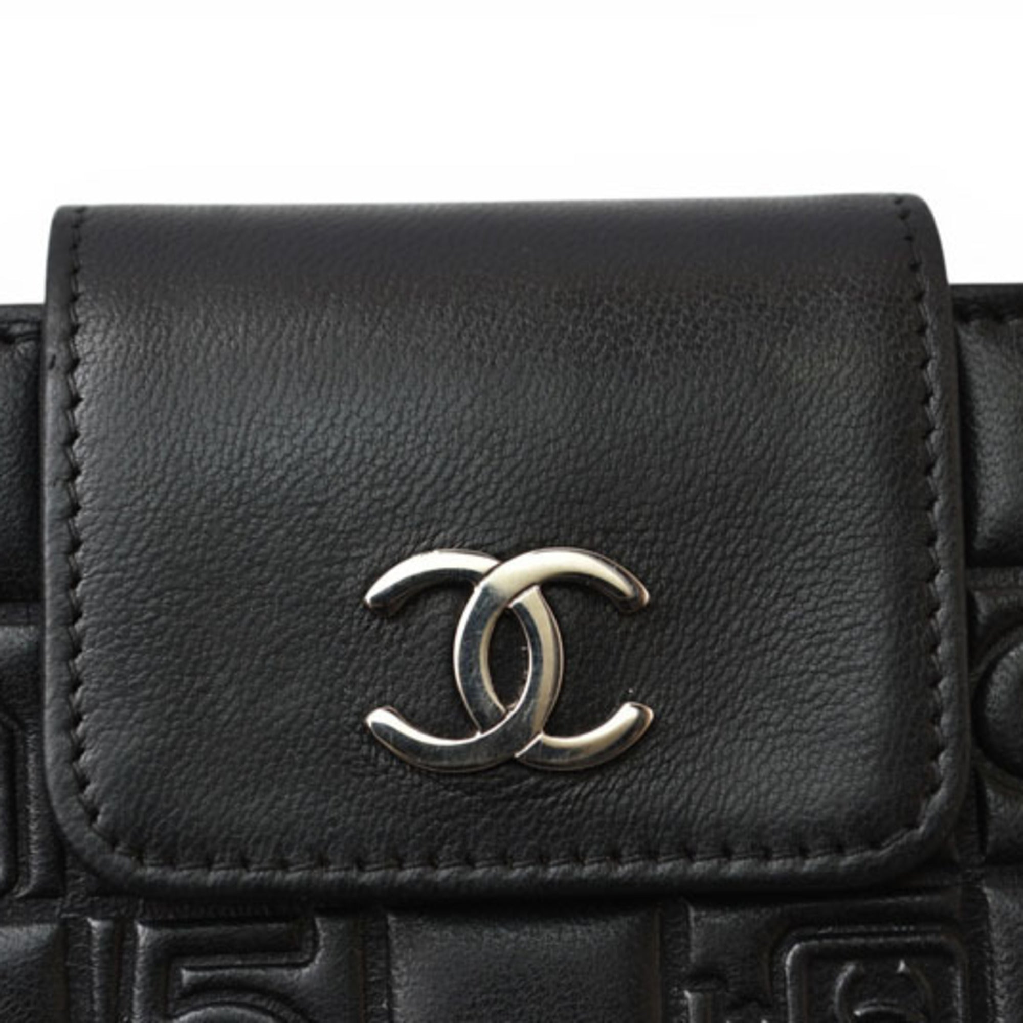 Chanel Black Leather Long Wallet (Bi-Fold)