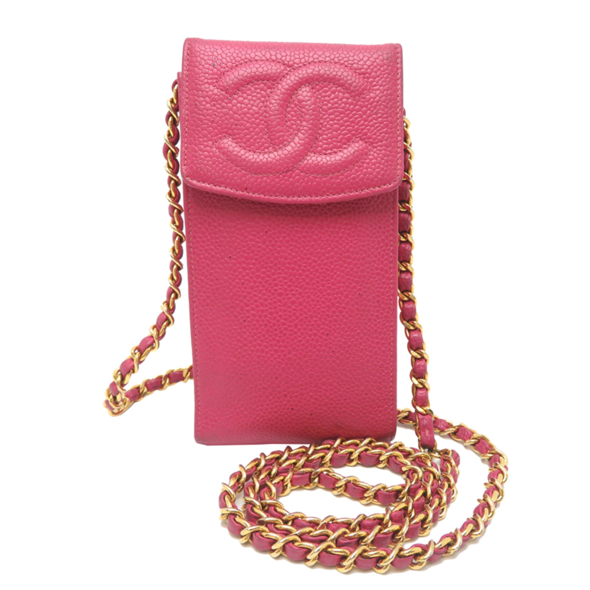 Chanel Pink Grained Calfskin Shoulder Bag