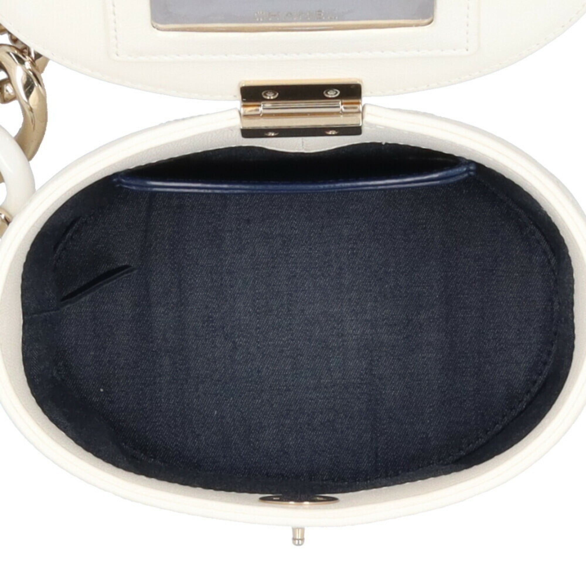 Chanel White Leather Shoulder Bag Vanity Bag