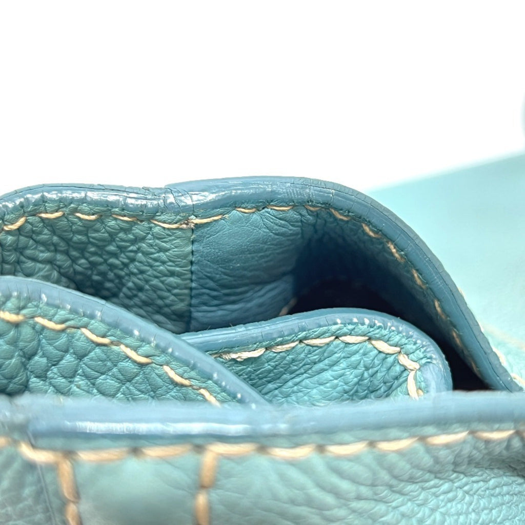 Prada Blue Canapa Handbag Tote Bag