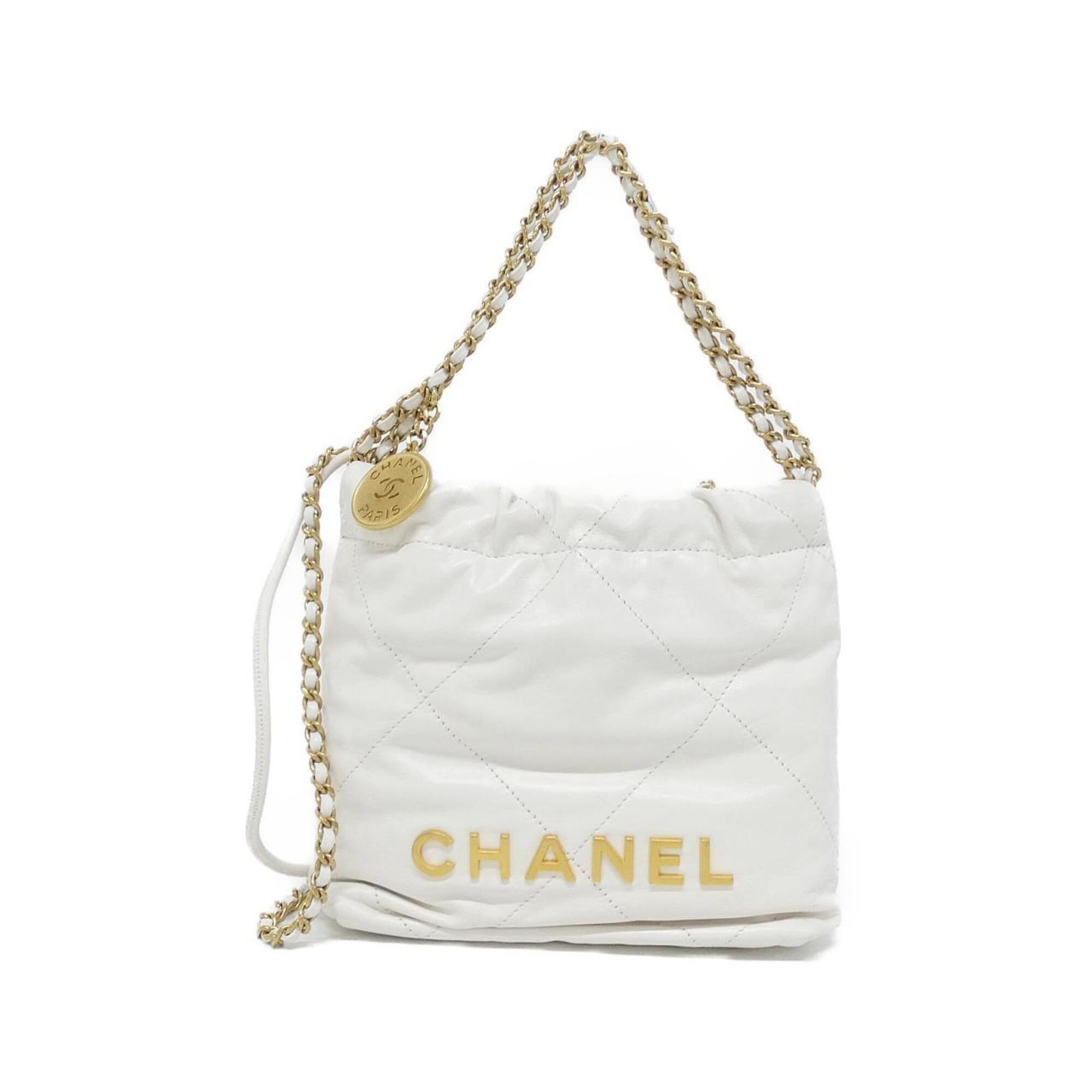 Chanel White Leather Handbag