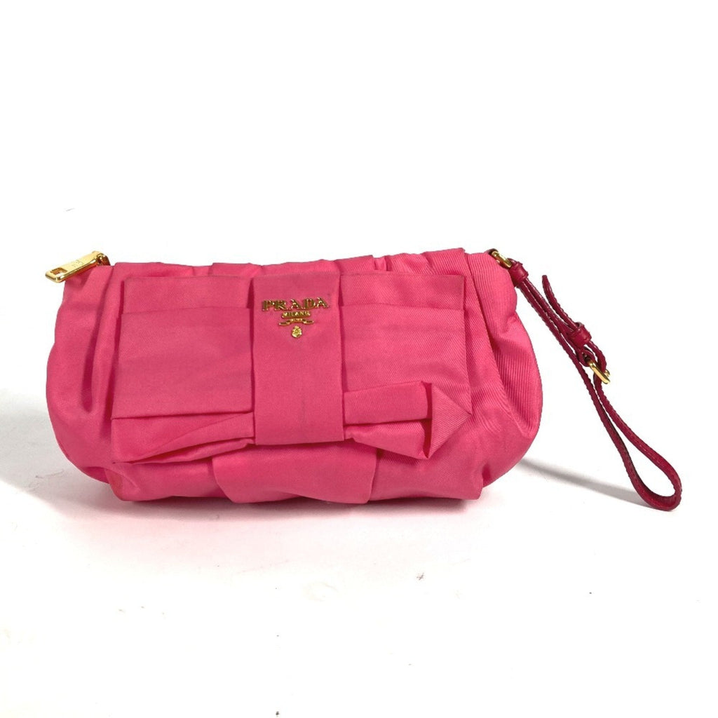Prada Pink Bow Clutch Bag Pouch