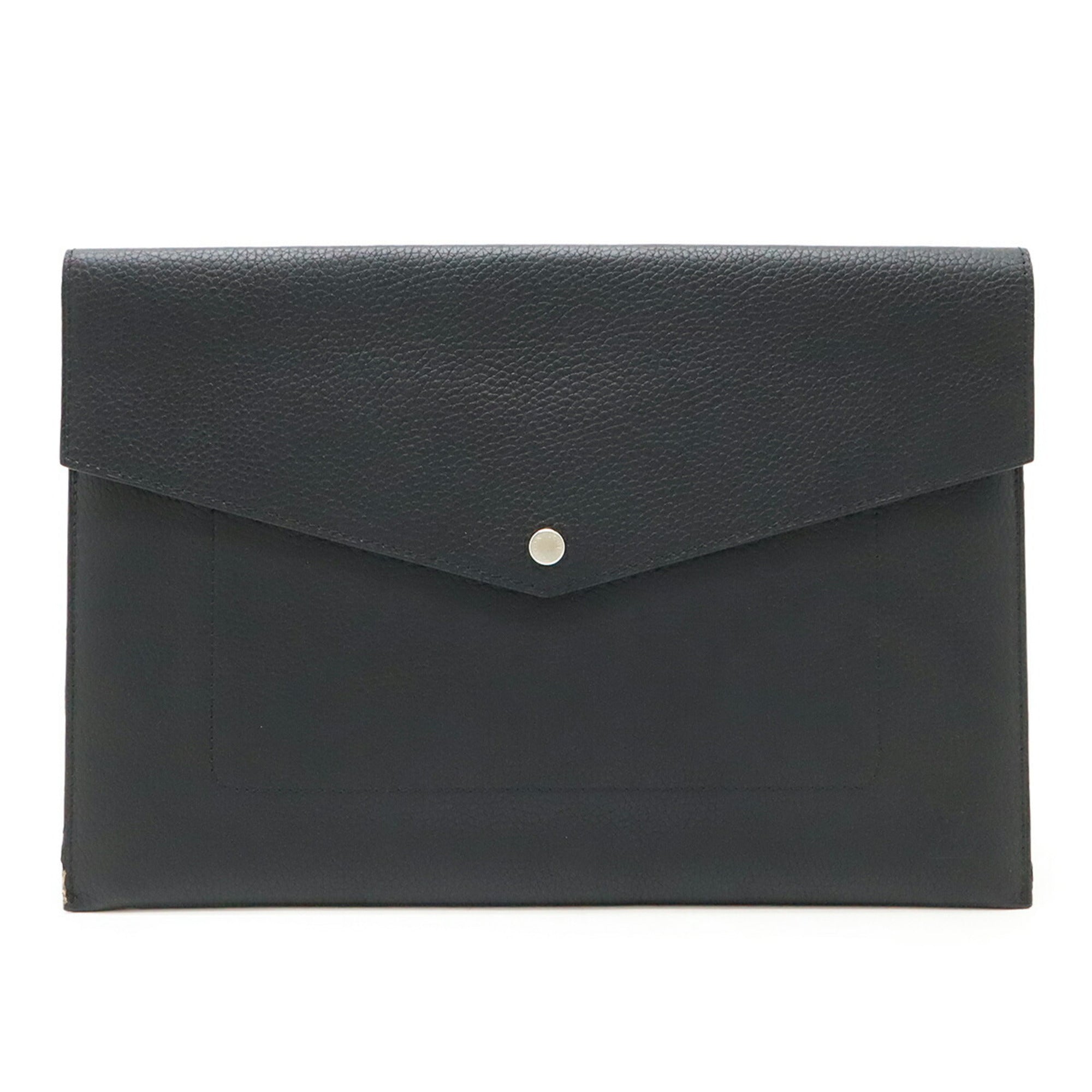 Louis Vuitton Noir Leather Clutch Bag Pochette