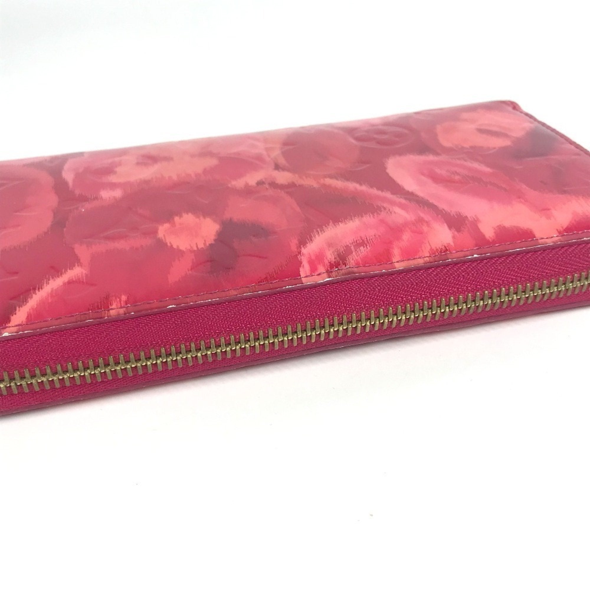 Louis Vuitton Indian Rose Pink Patent Leather Long Wallet (Tri-Fold)