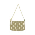 Louis Vuitton Beige Khaki Leather Pochette Pouch
