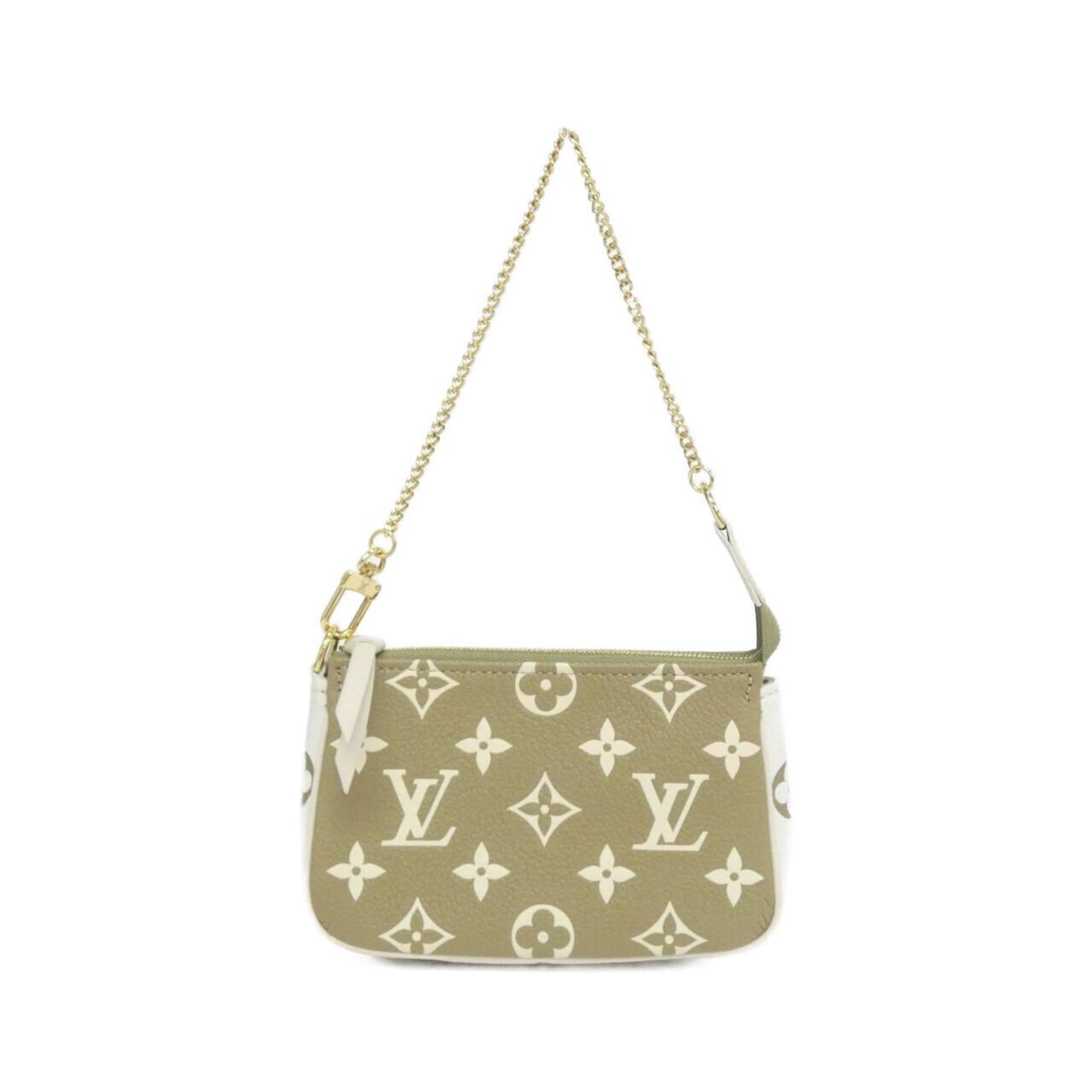 Louis Vuitton Beige Khaki Leather Pochette Pouch