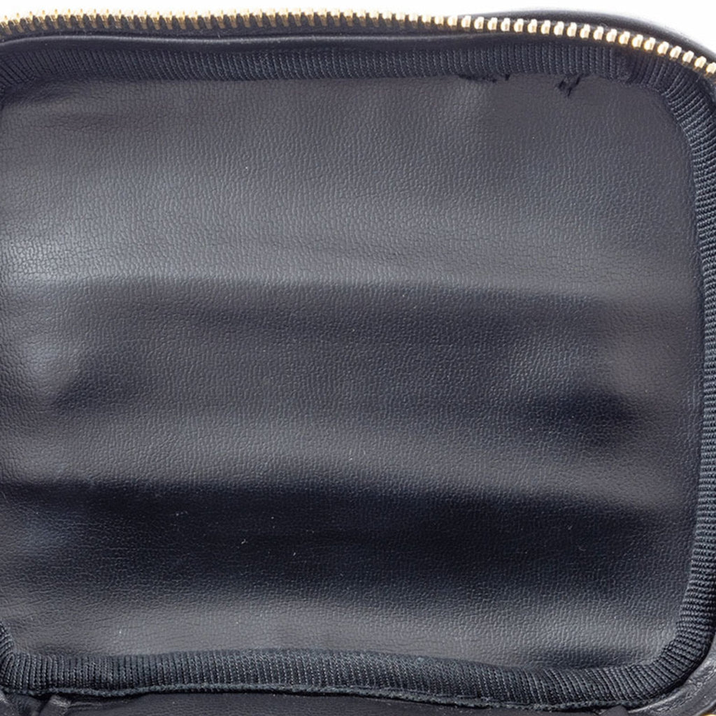 Chanel Black Leather Handbag Pouch Vanity Bag