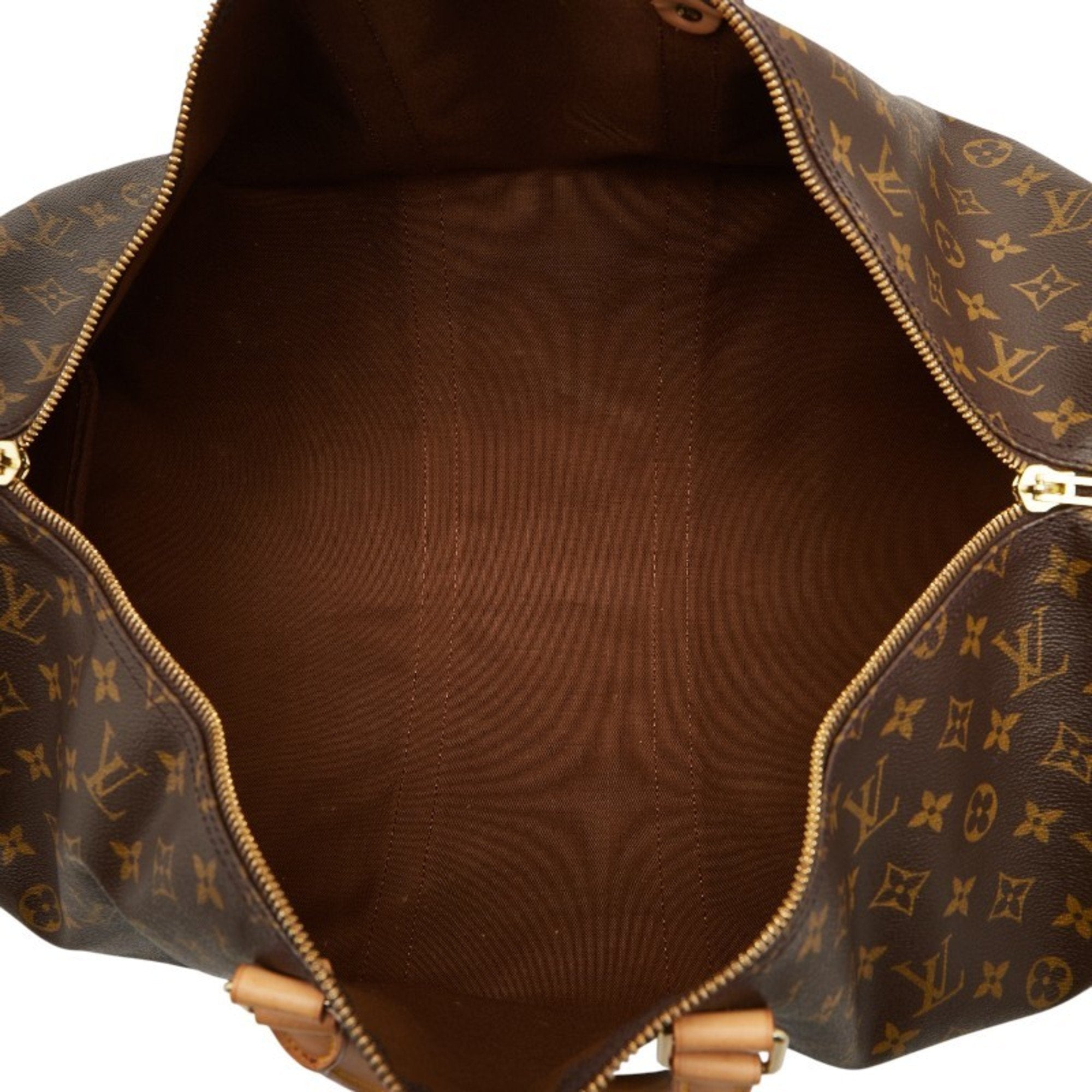 Louis Vuitton Brown Pvc Leather Boston Bag Shoulder Bag