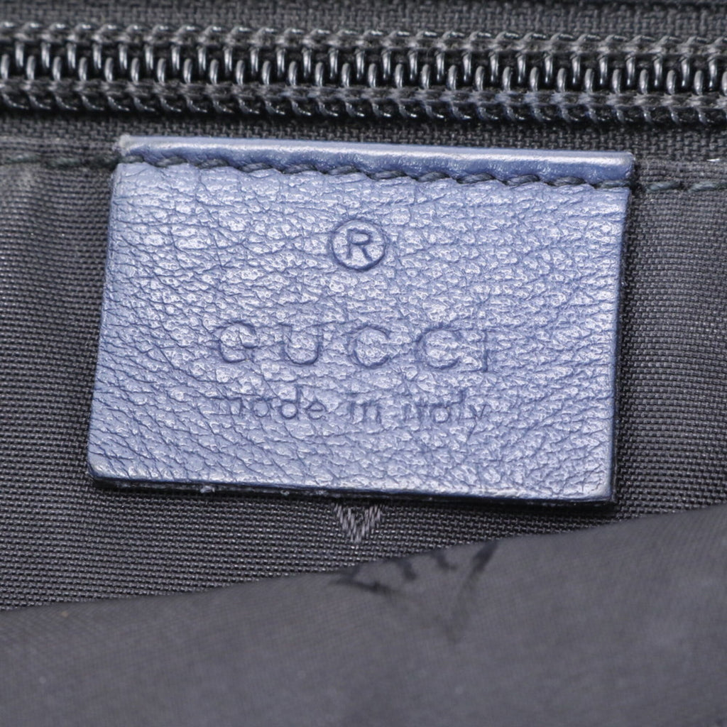 Gucci Guccissima Blue Leather Shoulder Bag (Pre-Owned)