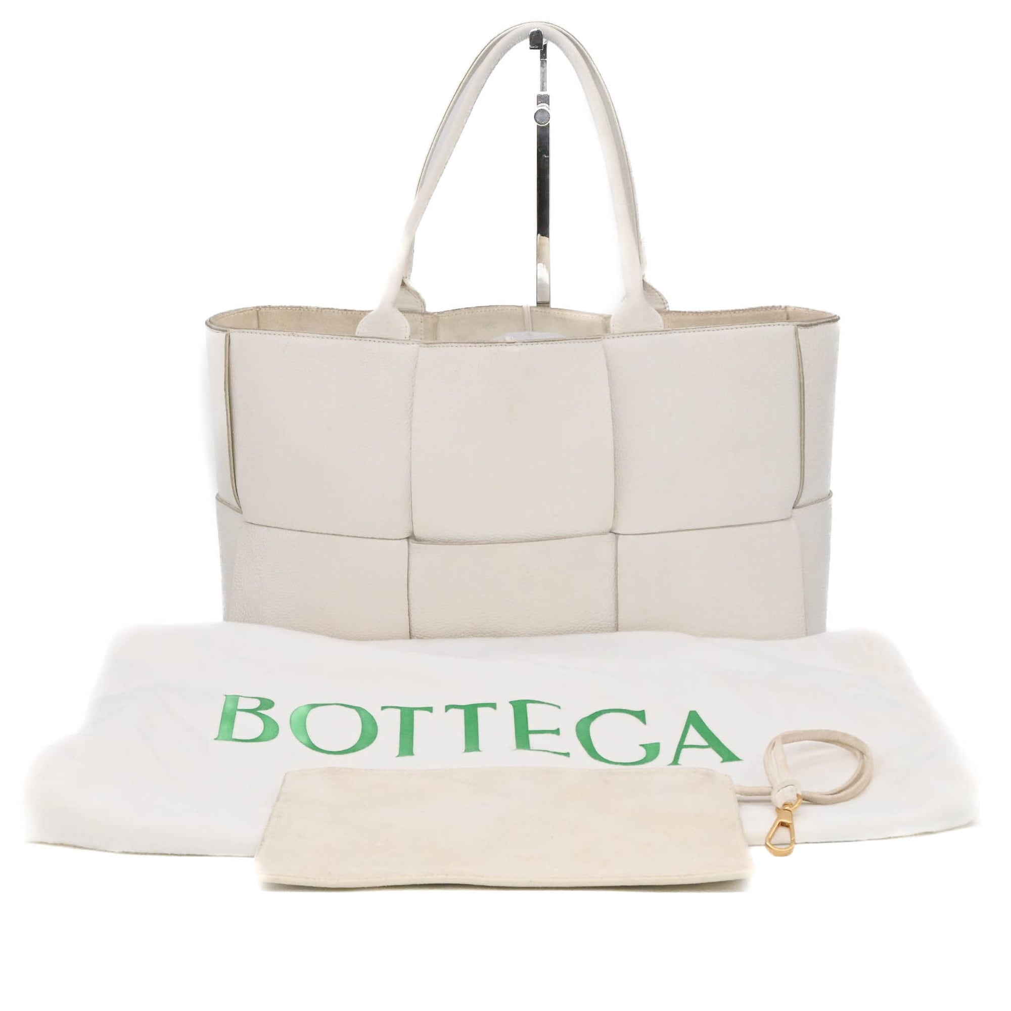 Bottega Veneta White Leather Tote Bag