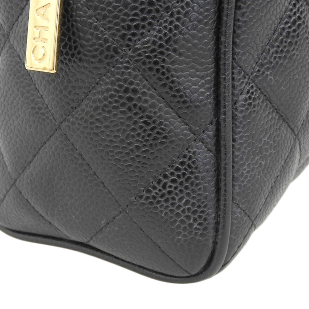 Chanel Black Caviar Leather Boston Bag Handbag