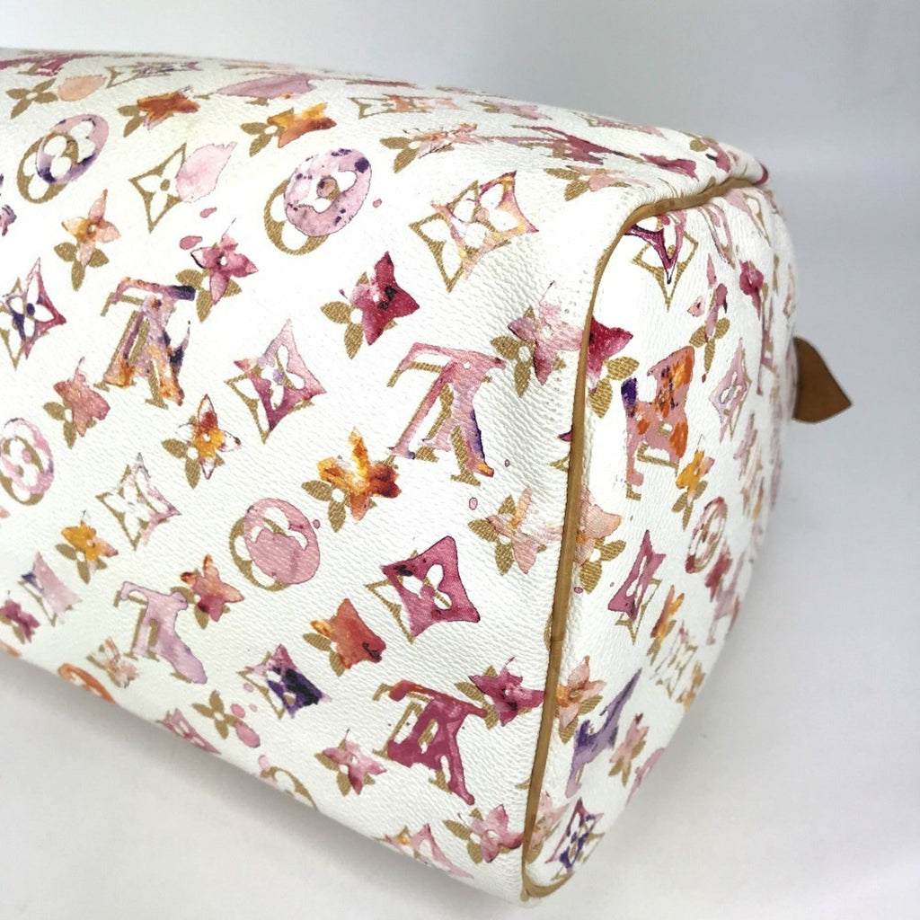 Louis Vuitton Monogram Watercolor Pink White Boston Bag Handbag