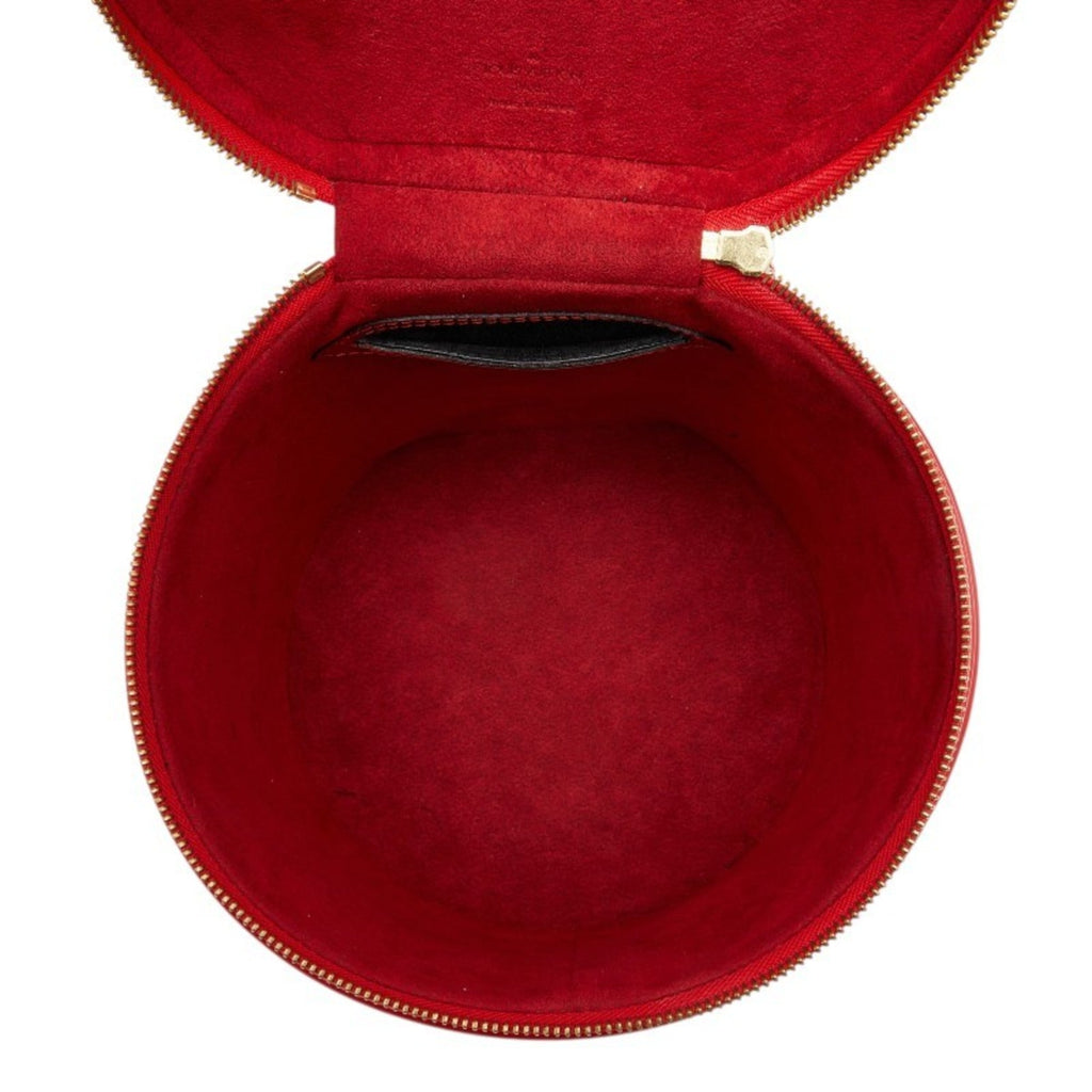 Louis Vuitton Castilian Red Leather Handbag Vanity Bag