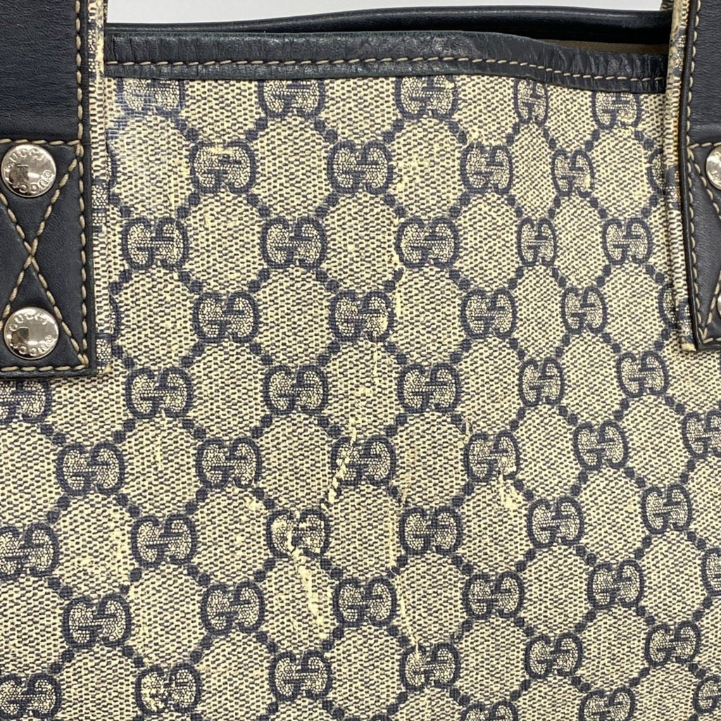 Gucci Beige Navy Pvc Tote Bag (Pre-Owned)