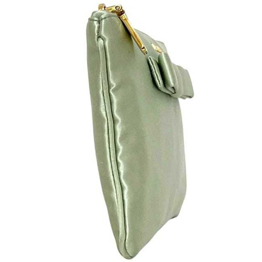 Prada Light Green Satin Pouch