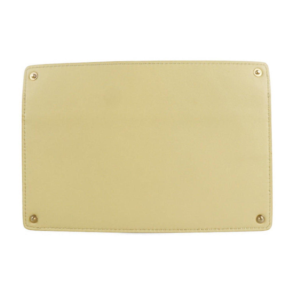 Fendi Cream Yellow Leather Pouch
