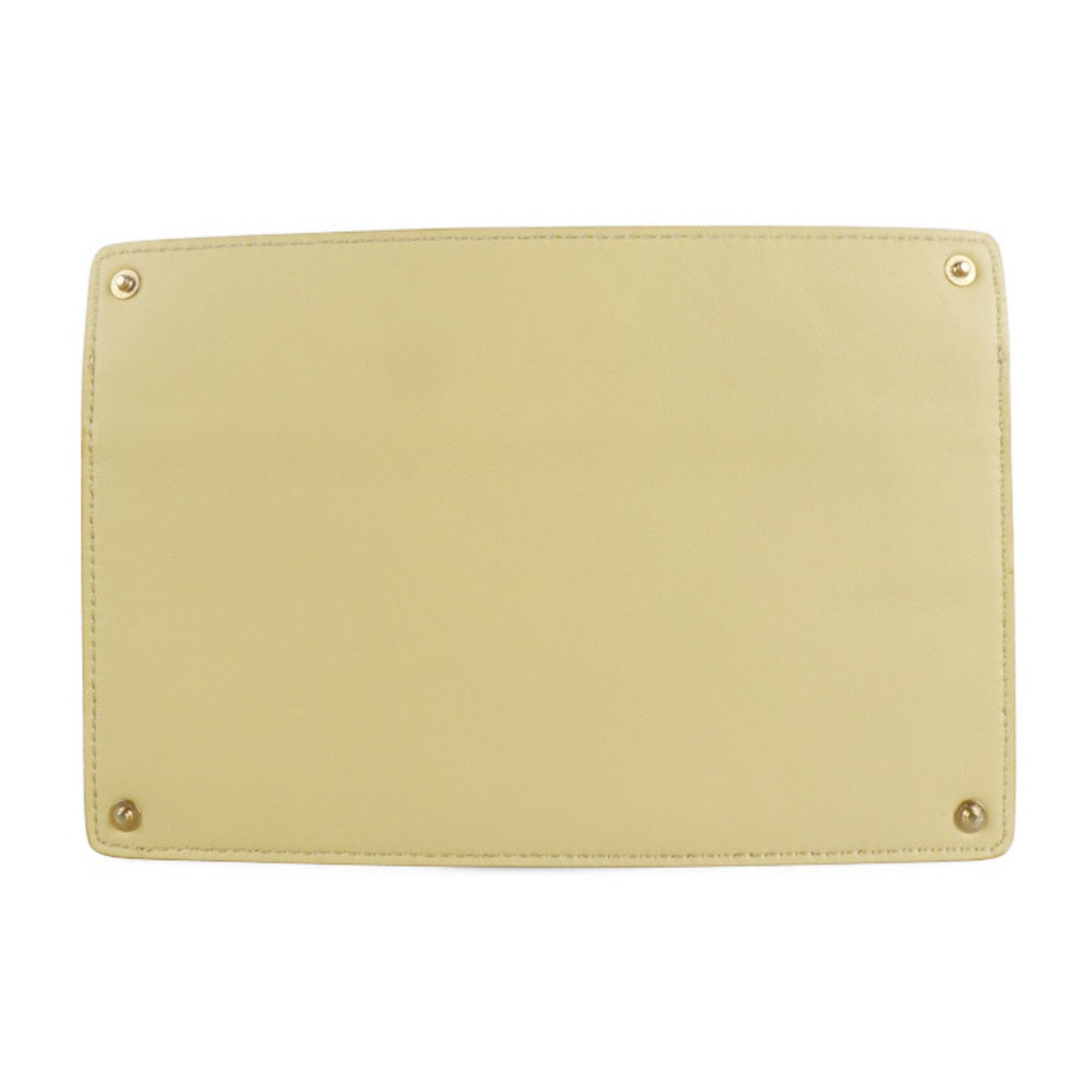Fendi Cream Yellow Leather Pouch