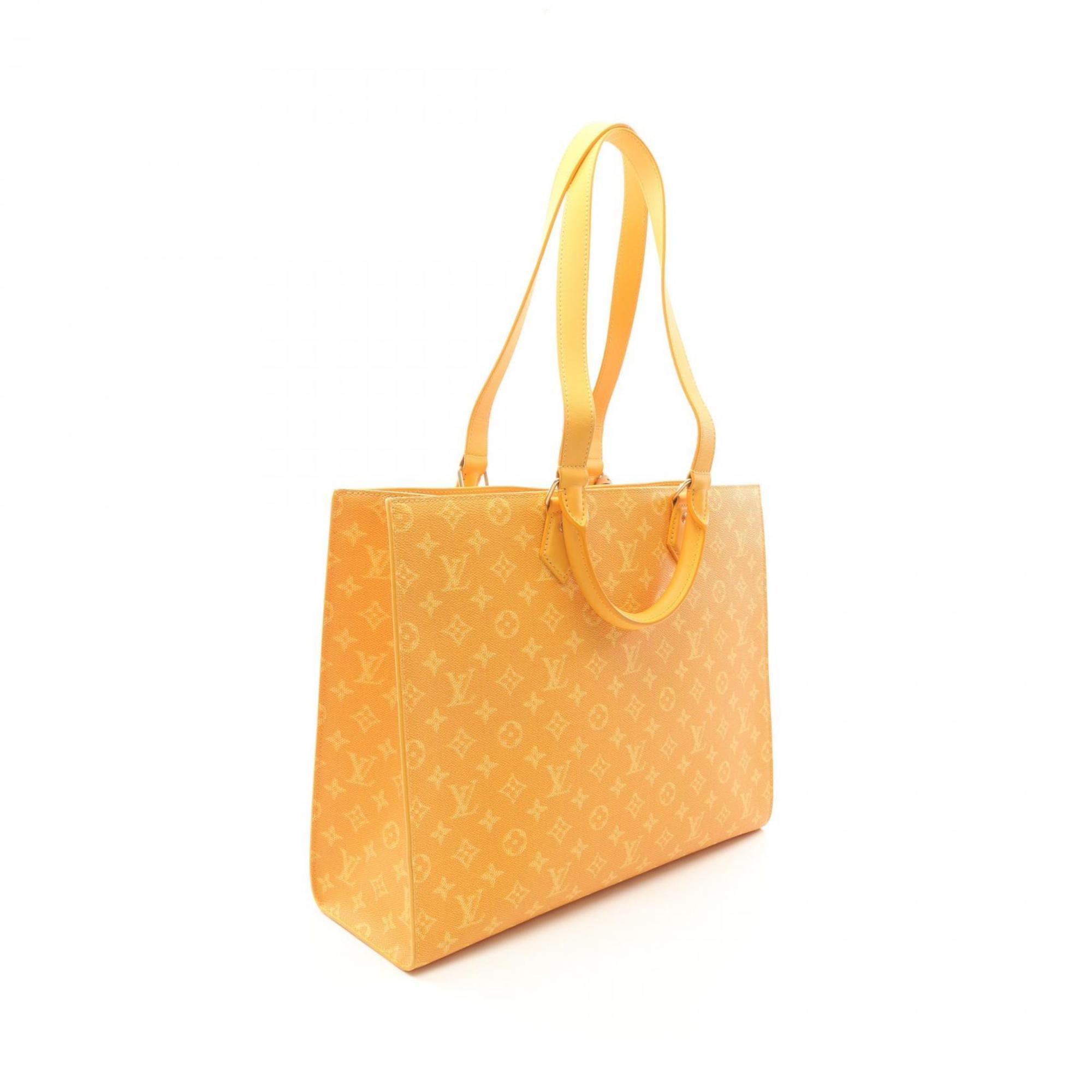 Louis Vuitton Yellow Coated Canvas Leather Tote Bag