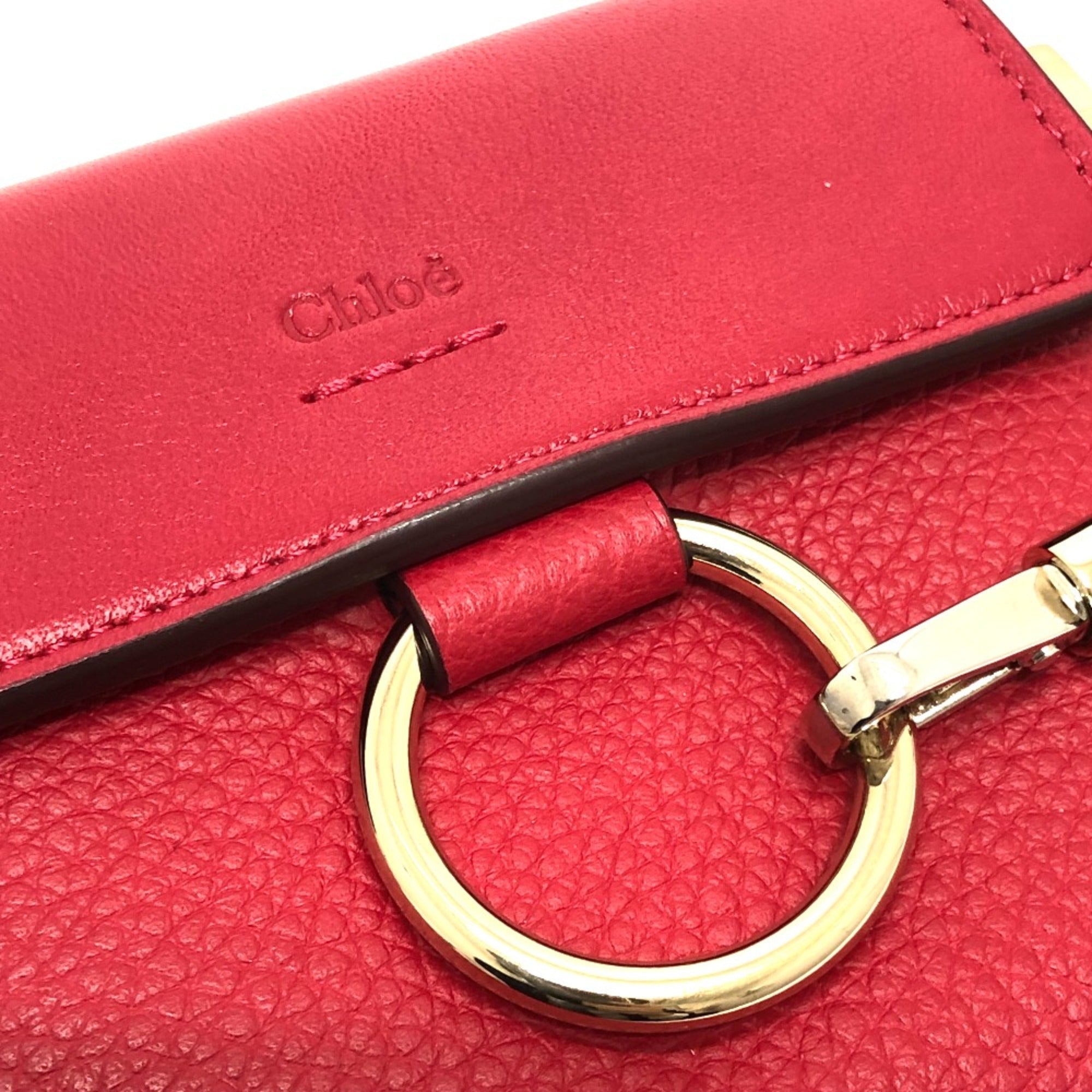 Chloé Red Leather Wallet (Bi-Fold) (Pre-Owned)