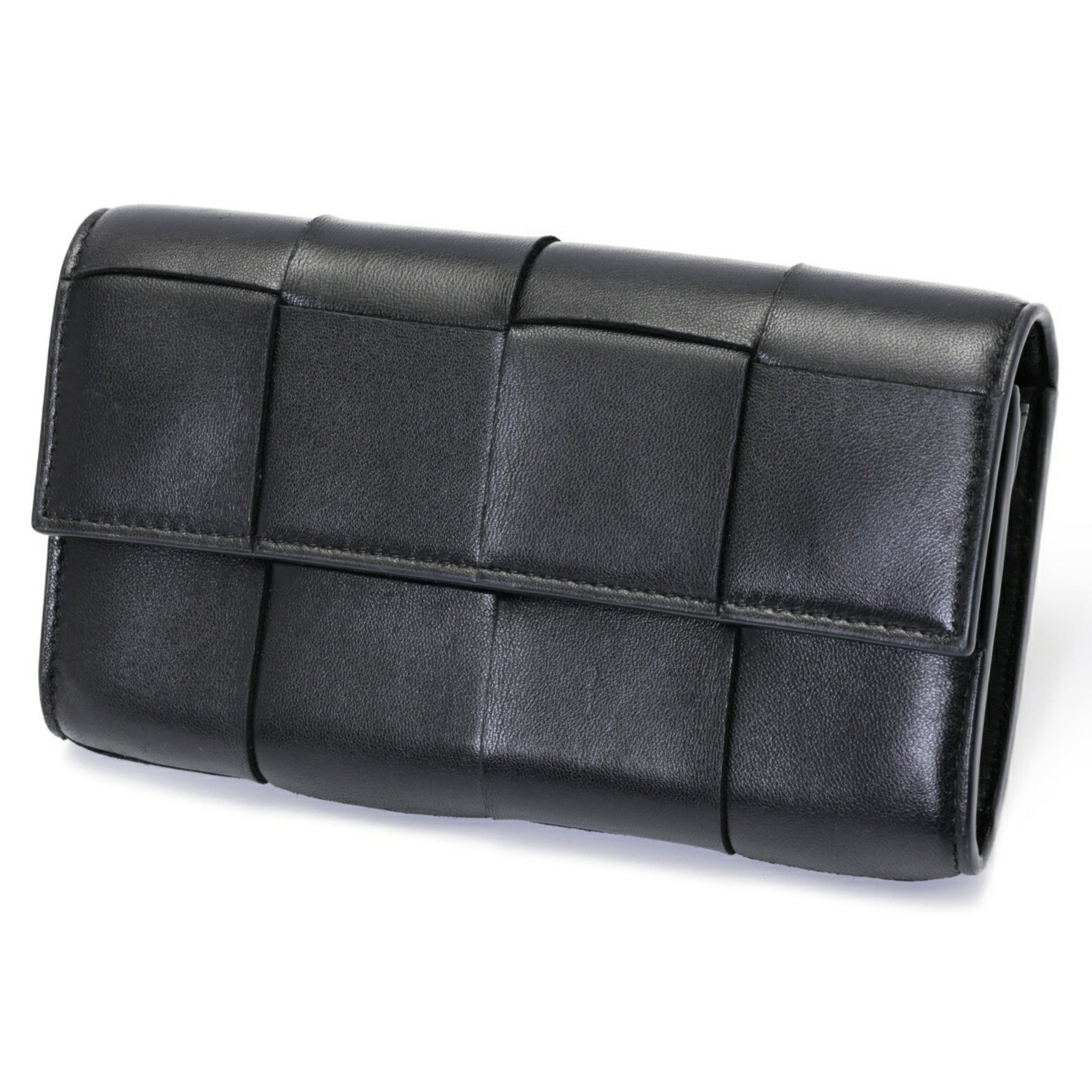 Bottega Veneta Black Leather Long Wallet (Bi-Fold)