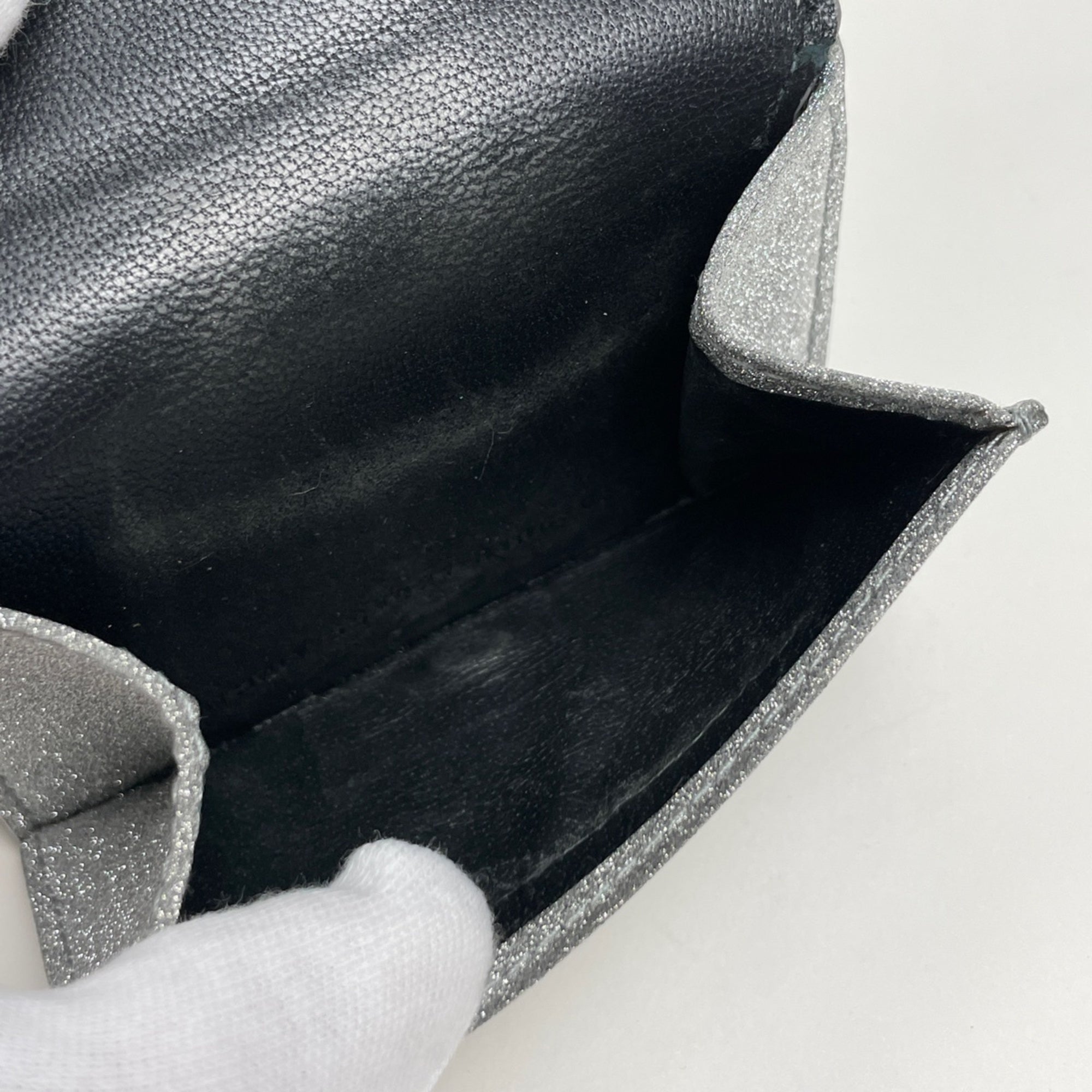 Balenciaga Silver Leather Wallet (Tri-Fold)