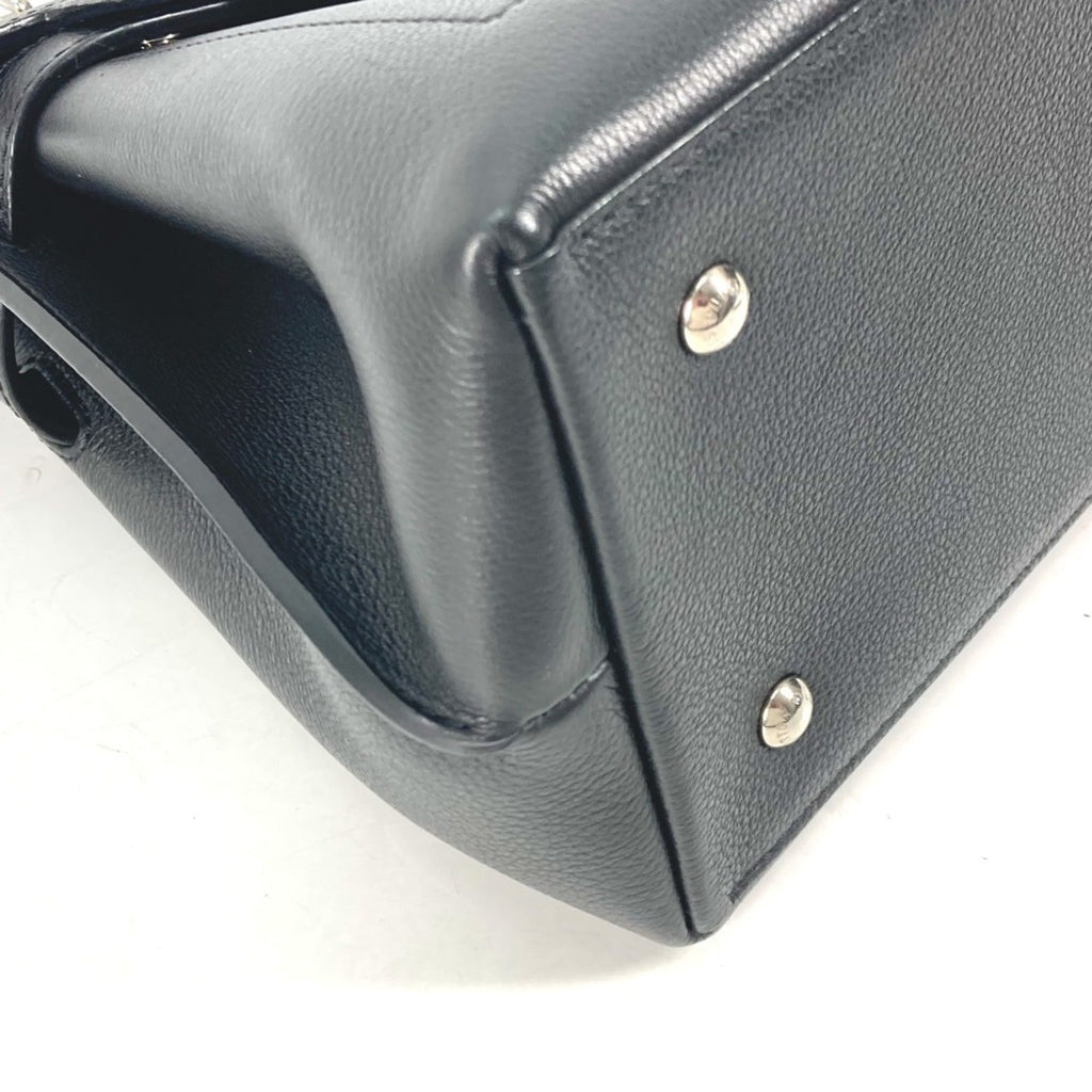 Louis Vuitton Black Noir Leather Handbag Tote Bag