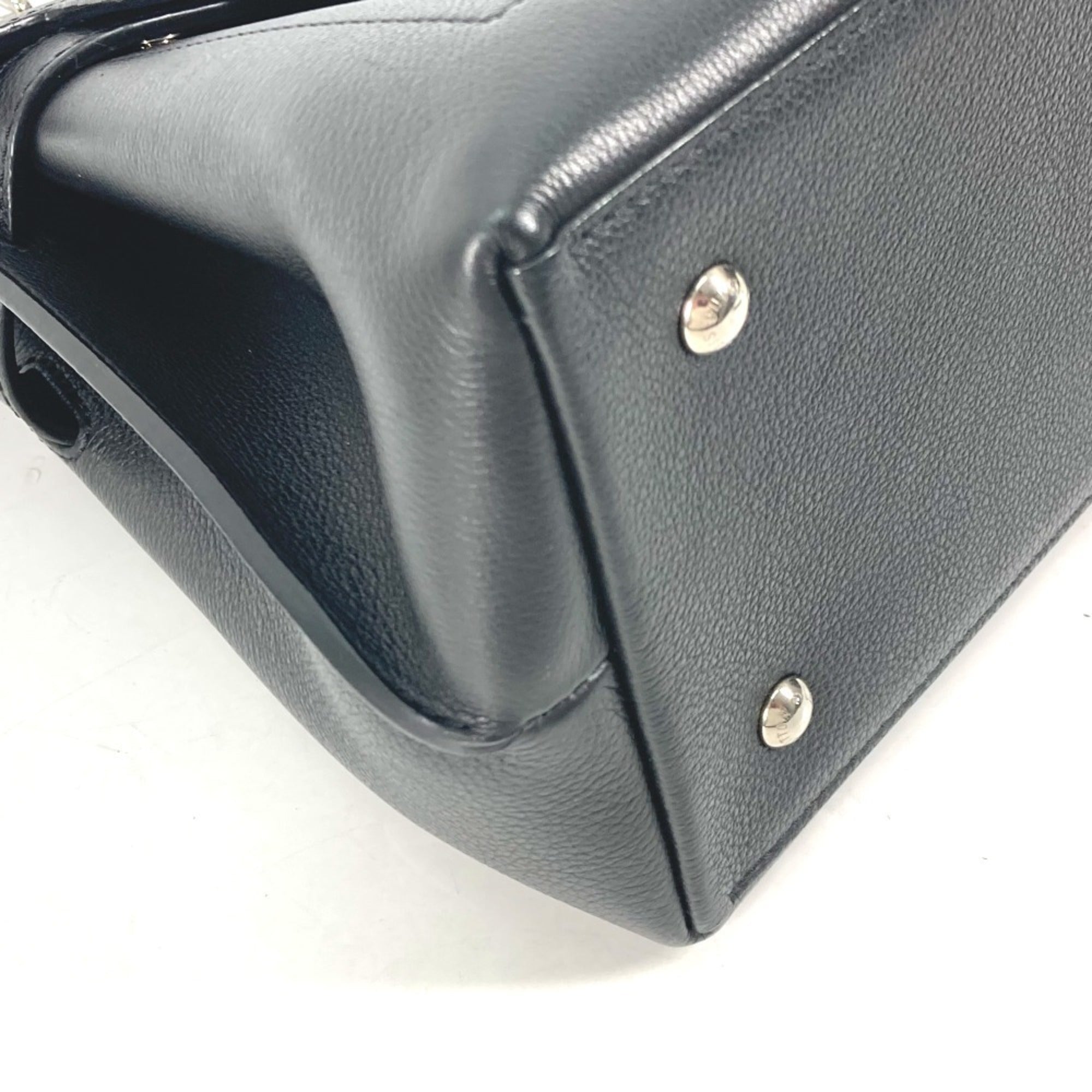 Louis Vuitton Black Noir Leather Handbag Tote Bag