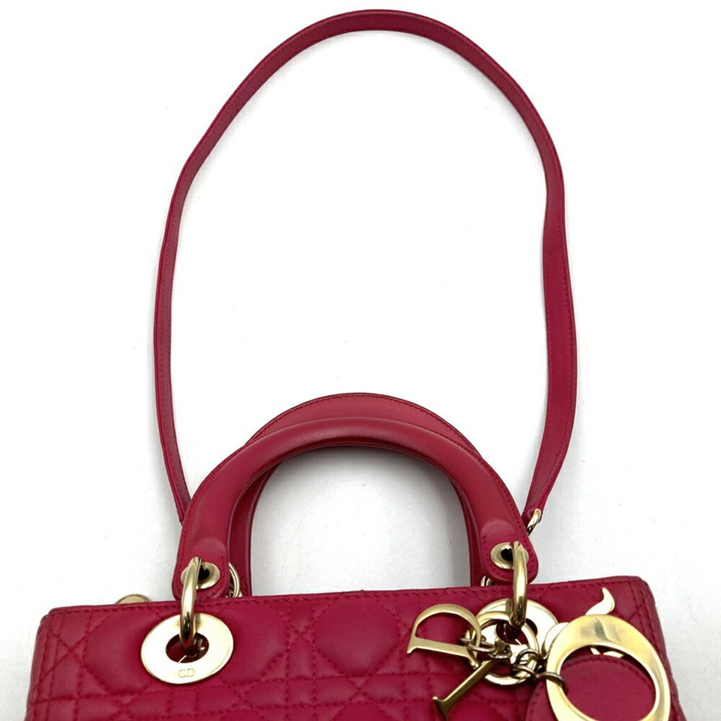 Christian Dior Pink Leather Handbag Shoulder Bag (Pre-Owned)