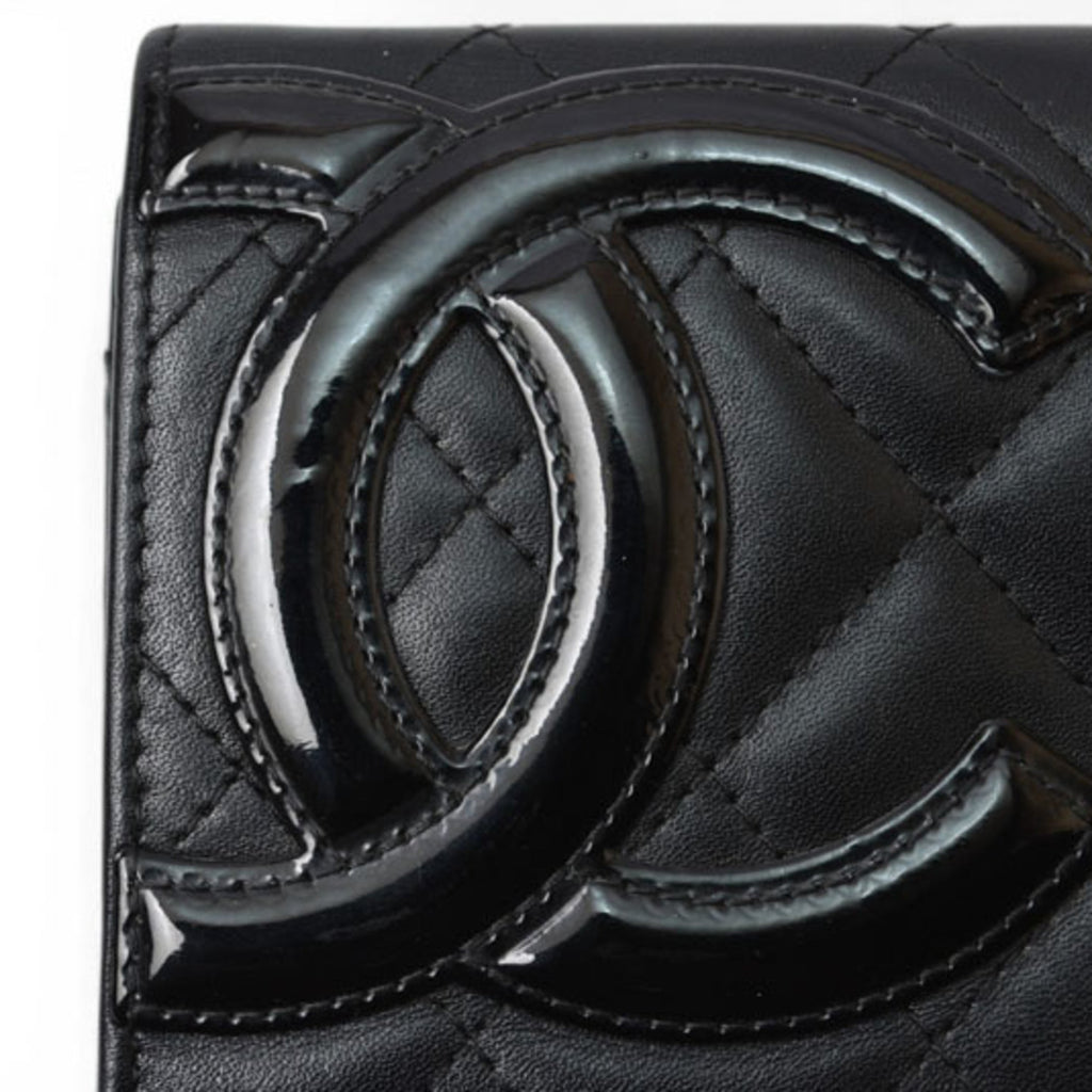 Chanel Black Pink Leather Wallet (Bi-Fold)
