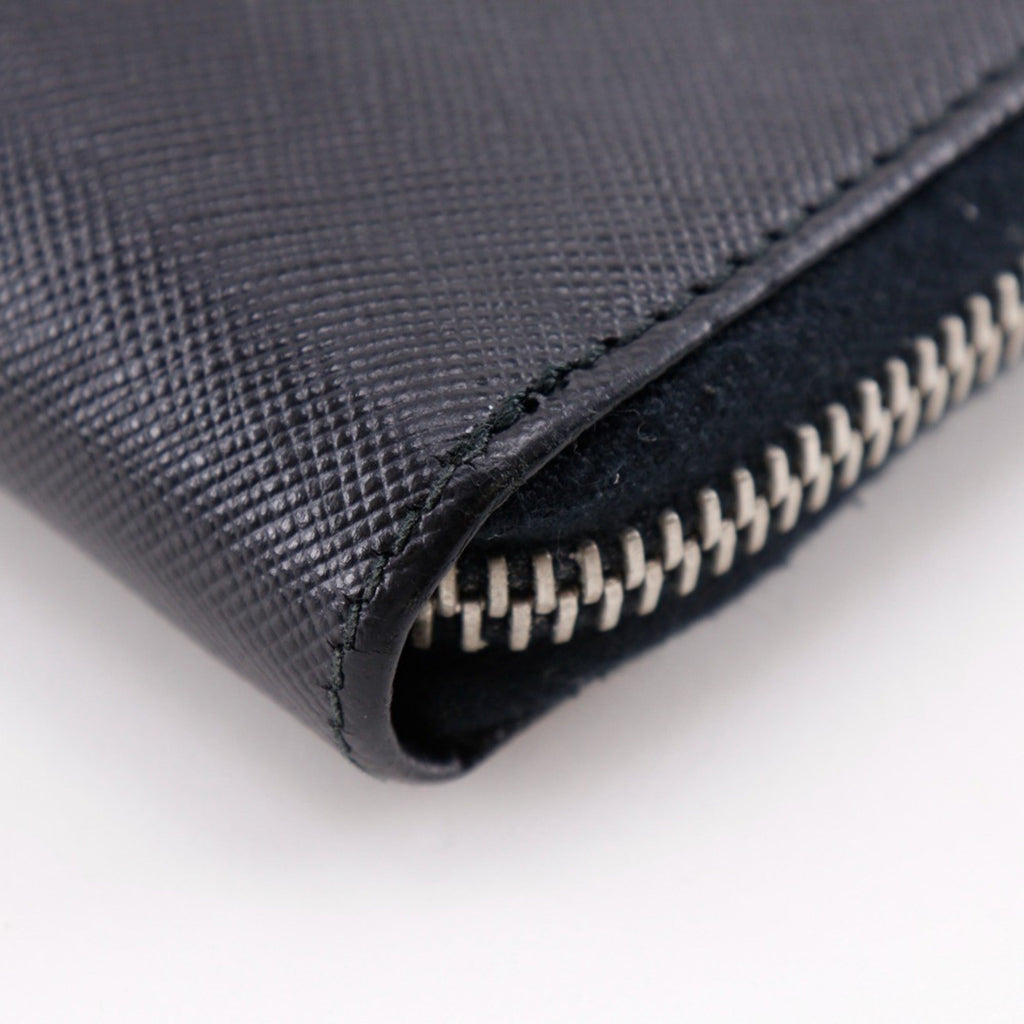 Prada Saffiano Black Saffiano Long Wallet (Bi-Fold)