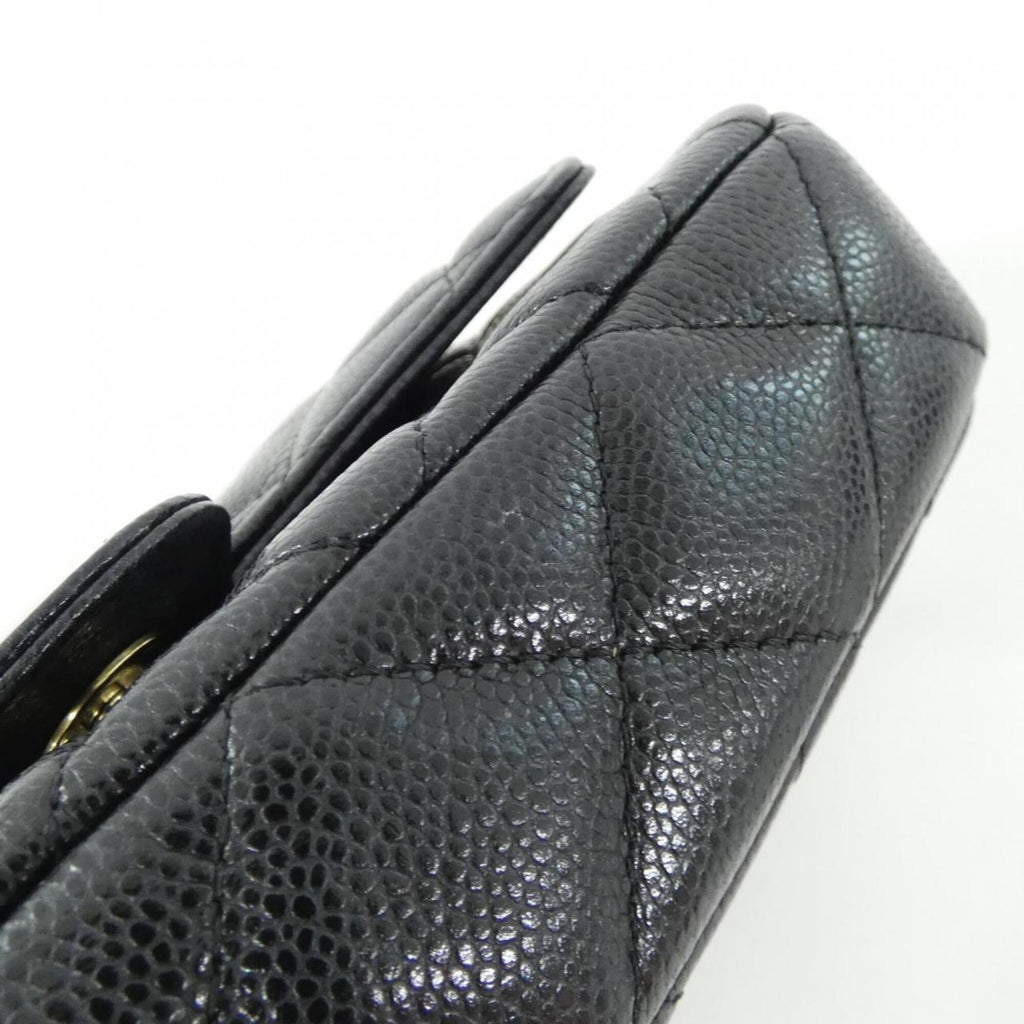 Chanel Black Grained Calfskin Phone Wallet