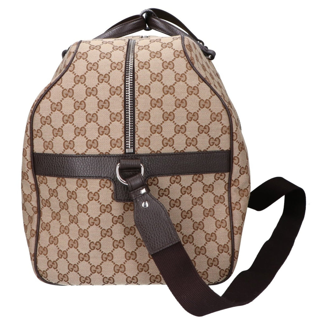 Gucci Beige Dark Brown Gg Canvas Boston Bag (Pre-Owned)