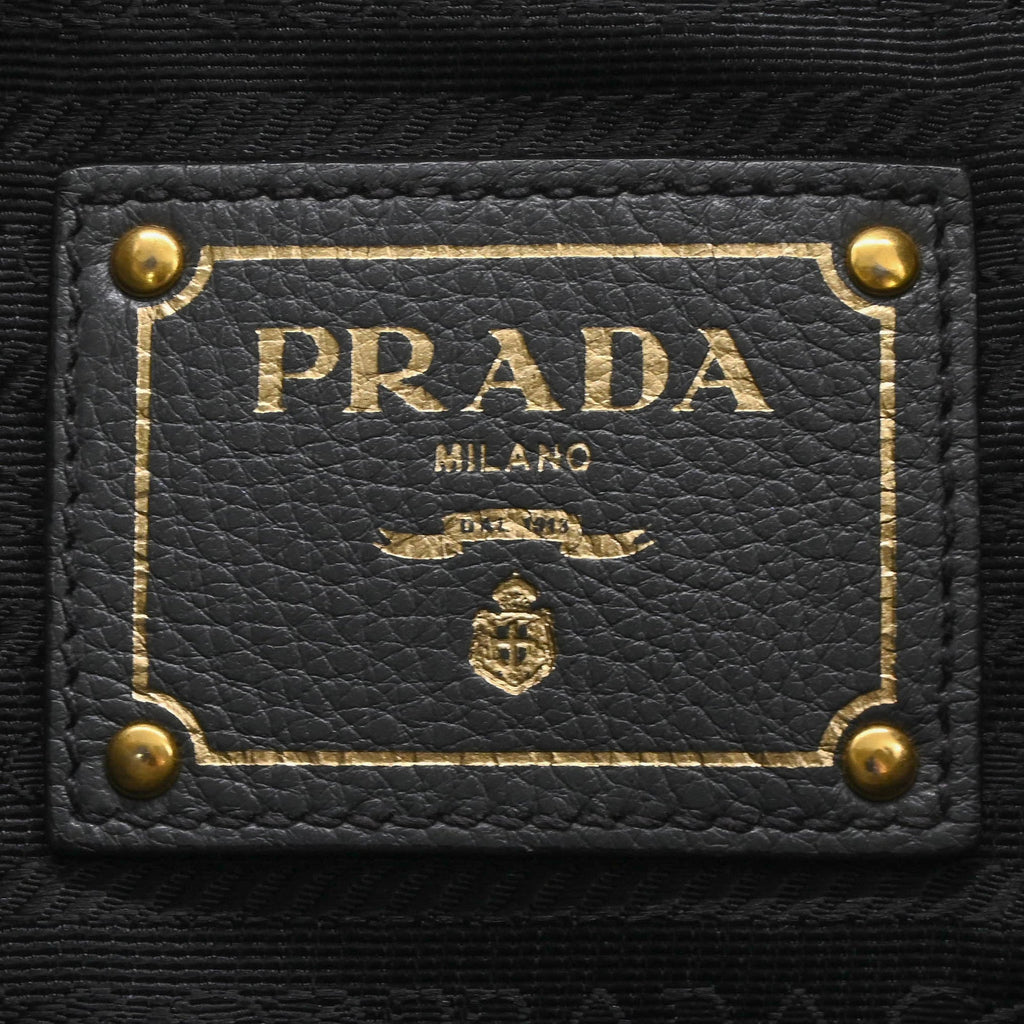 Prada Gray Leather Handbag