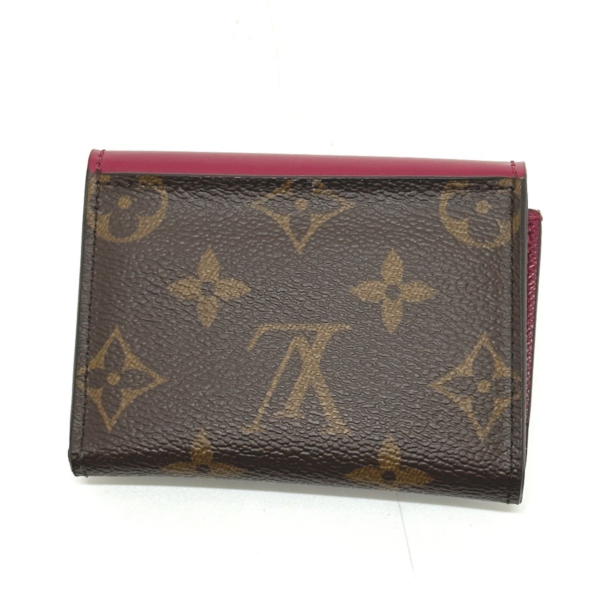 Louis Vuitton Monogram Brown Fuchsia Monogram Wallet (Tri-Fold)