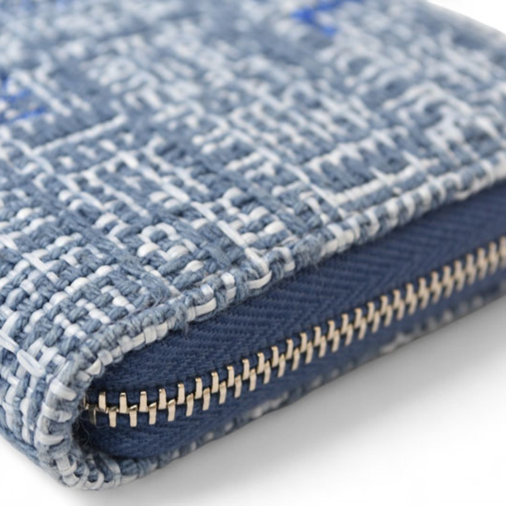 Chanel Blue Tweed Wallet (Bi-Fold)