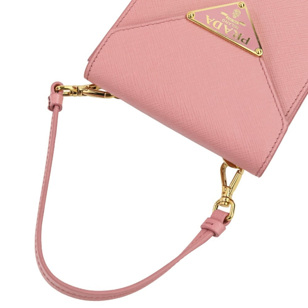 Prada Pink Leather Pochette Shoulder Bag