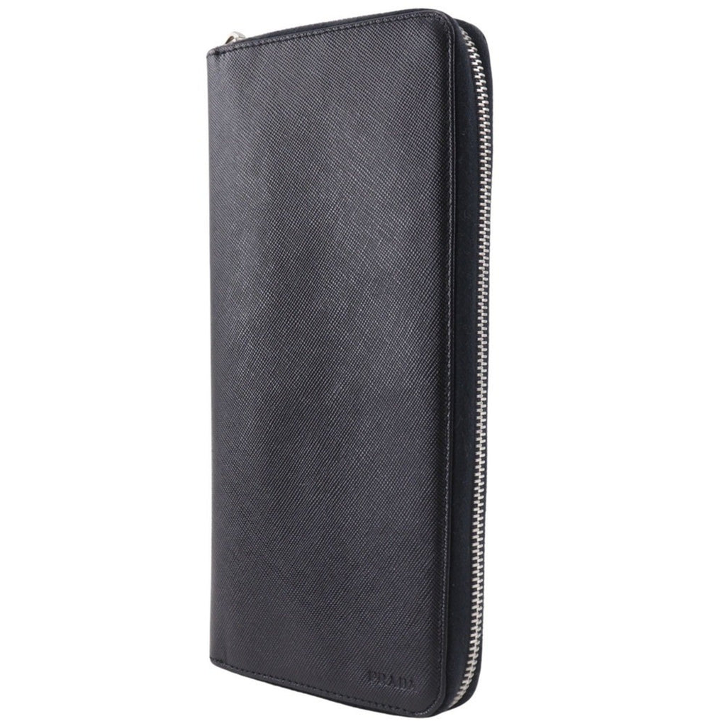 Prada Saffiano Black Saffiano Long Wallet (Bi-Fold)