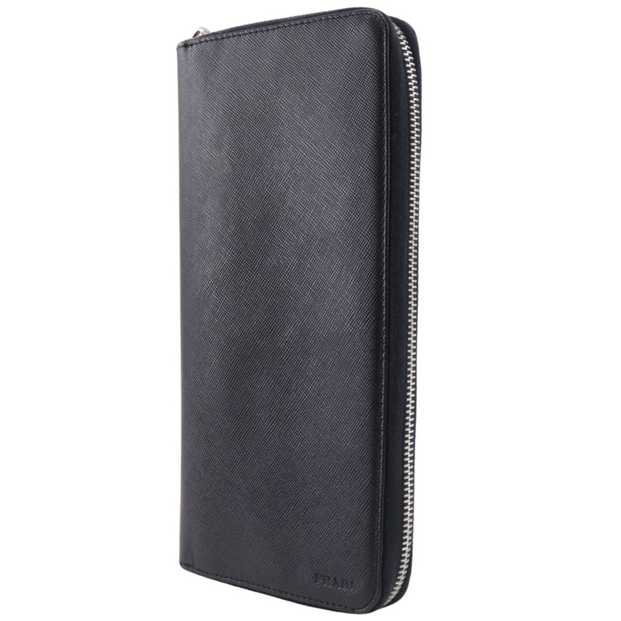 Prada Saffiano Black Saffiano Long Wallet (Bi-Fold)