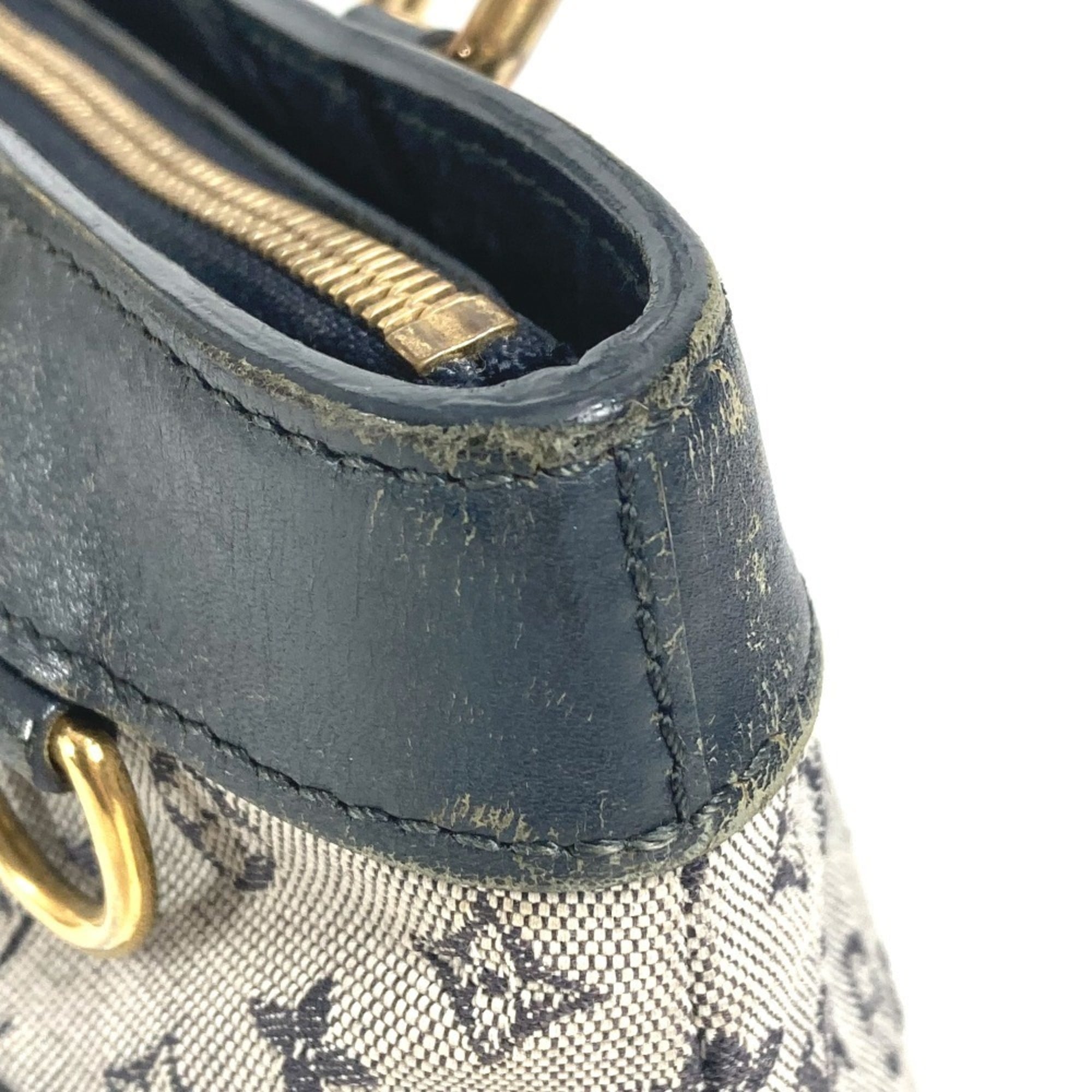 Louis Vuitton Navy Monogram Mini Canvas Leather Handbag Shoulder Bag Tote Bag