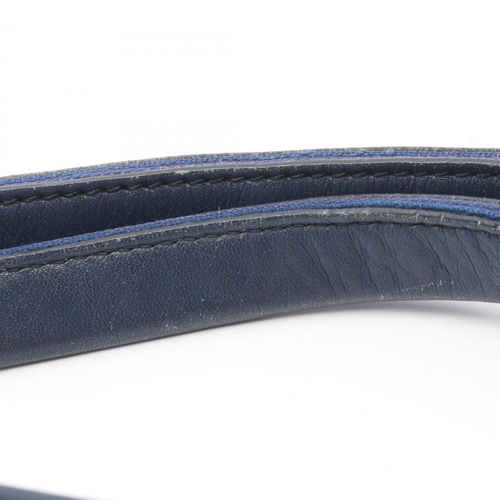 Balenciaga Navy White Canvas Leather Handbag Tote