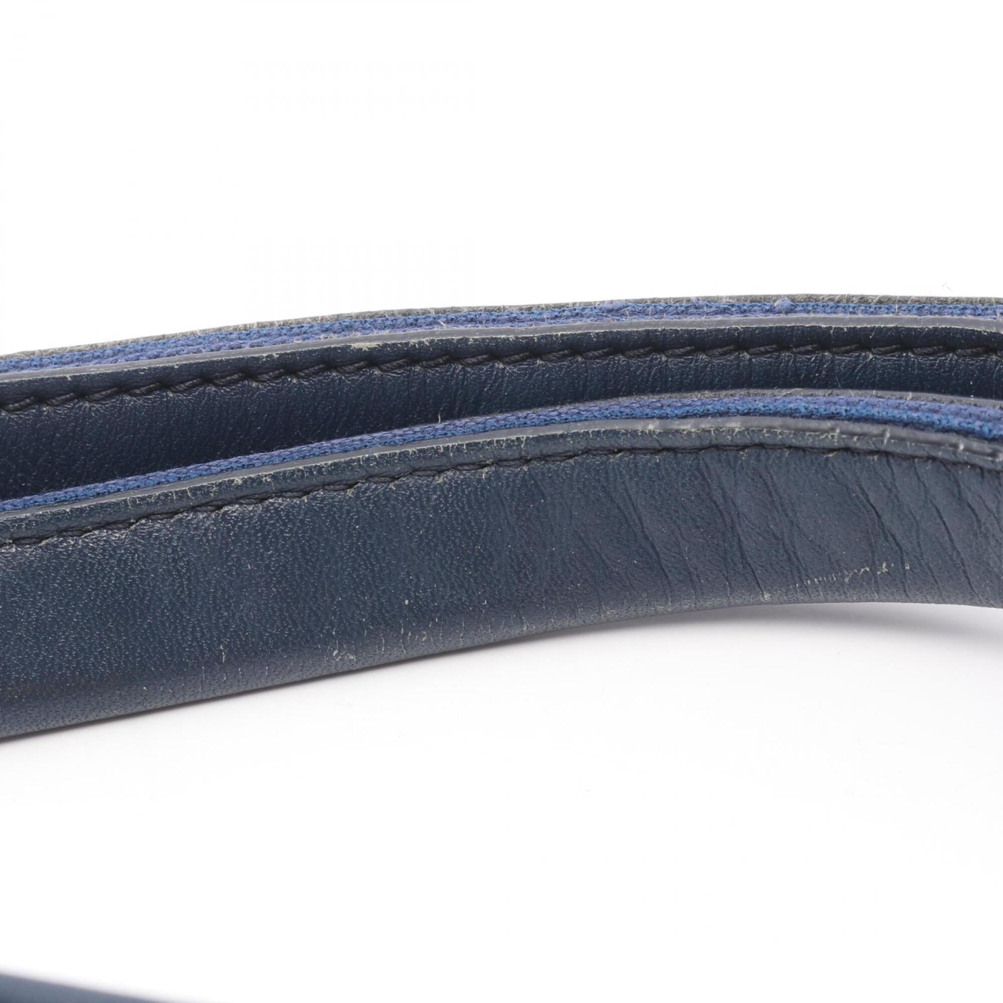 Balenciaga Navy White Canvas Leather Handbag Tote
