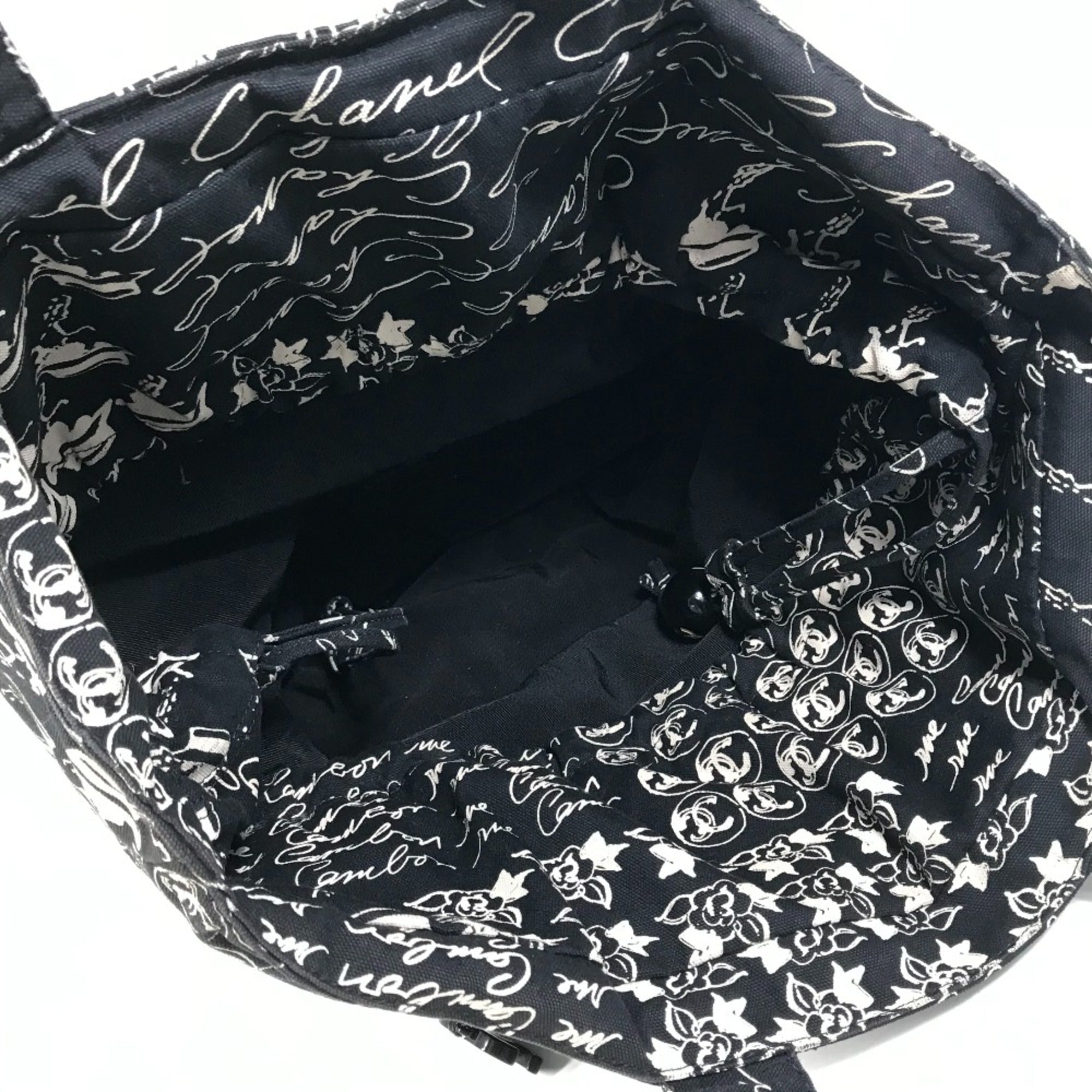 Chanel Black Cloth Tote Bag