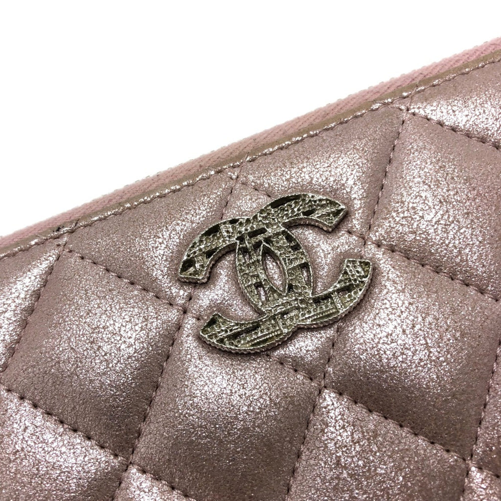 Chanel Pink Leather Long Wallet (Bi-Fold)
