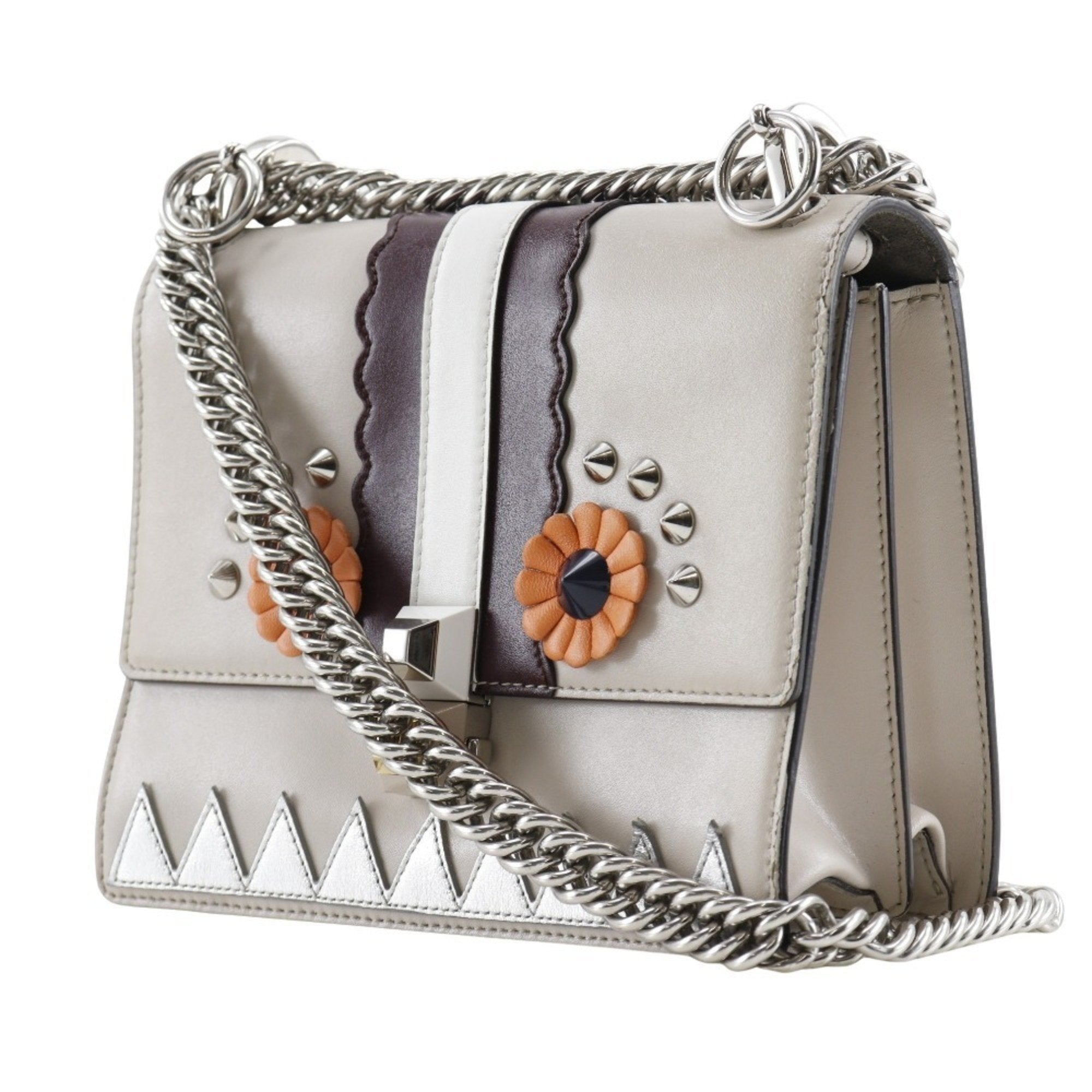 Fendi Beige Leather Shoulder Bag