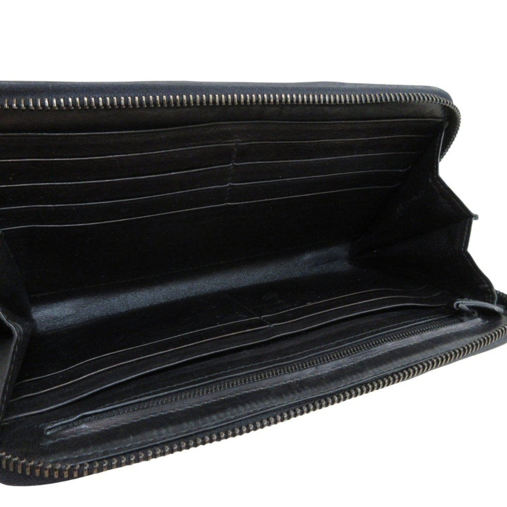 Bottega Veneta Black Leather Long Wallet (Bi-Fold)