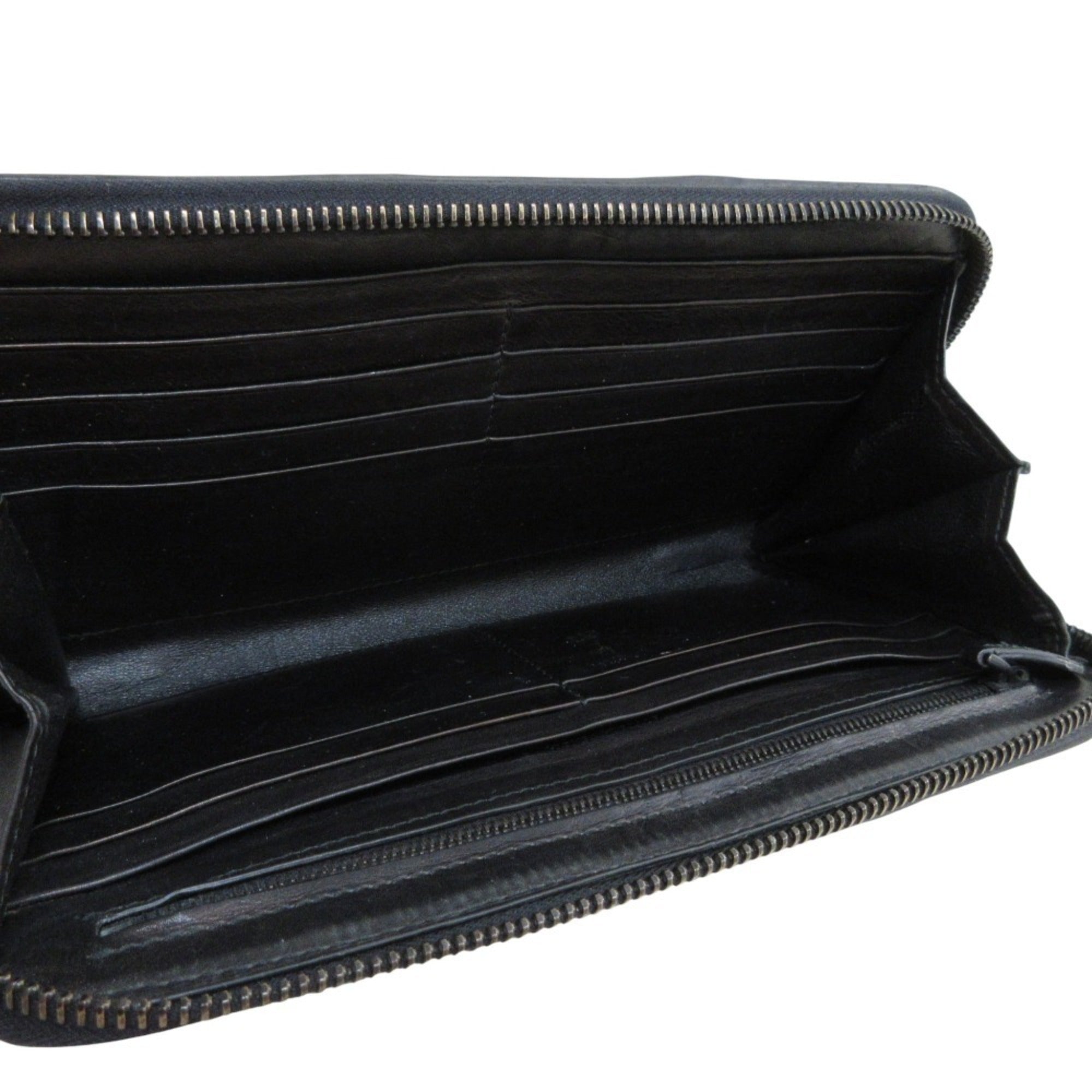 Bottega Veneta Black Leather Long Wallet (Bi-Fold)