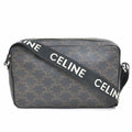 Celine Black Brown Coated Canvas Shoulder Bag