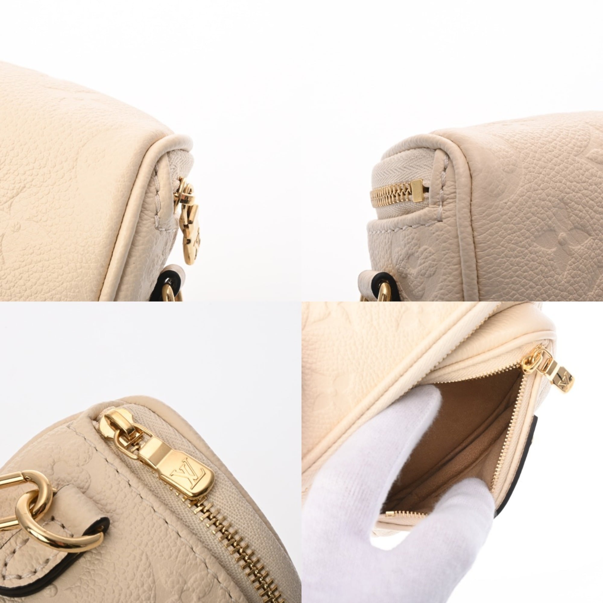 Louis Vuitton Cream Leather Shoulder Bag