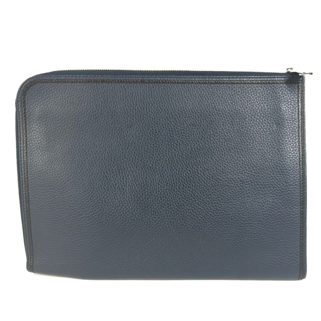 Louis Vuitton Black Navy Leather Clutch Bag Pochette Pouch
